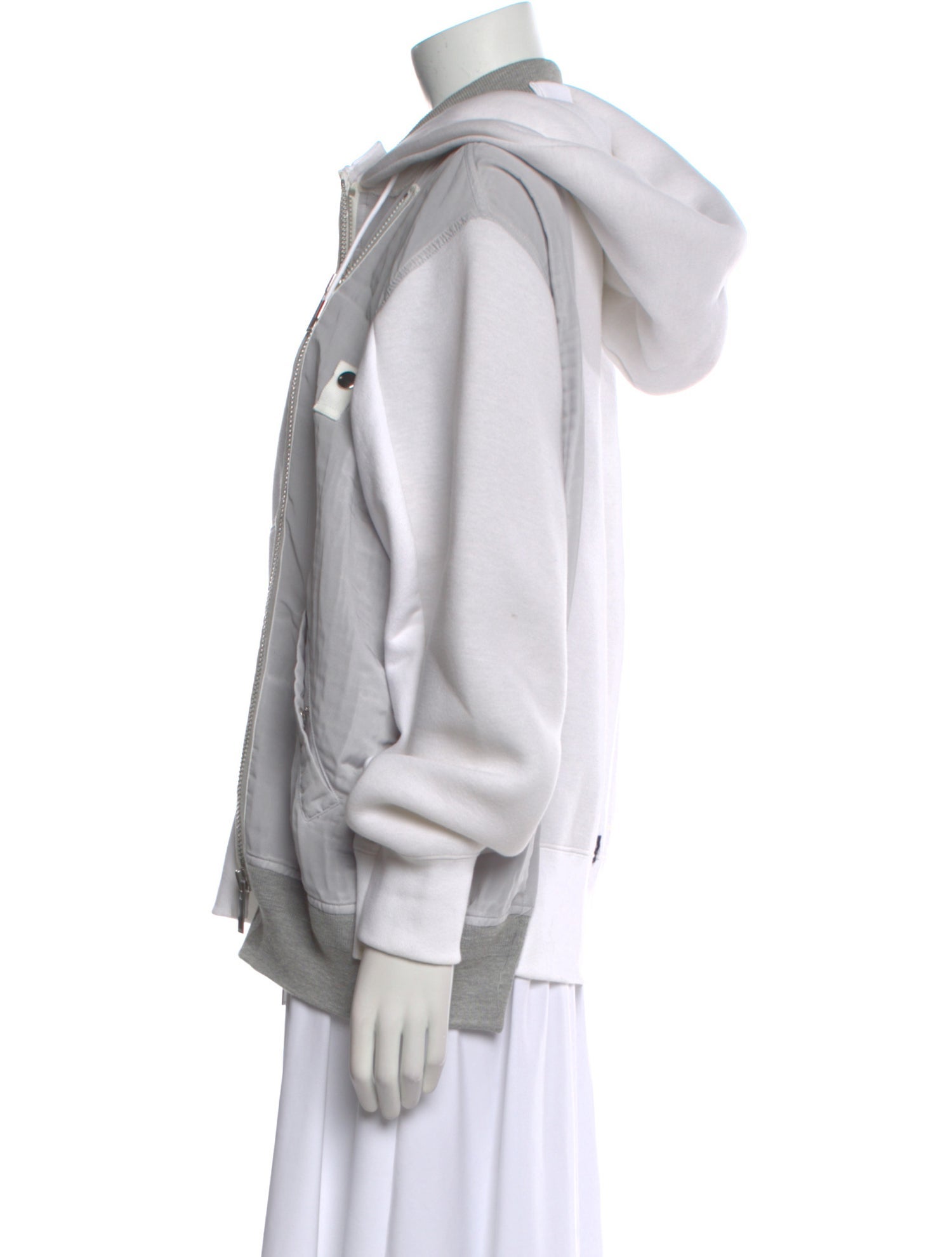 Sacai Tie Neck Long Sleeve Sweatshirt