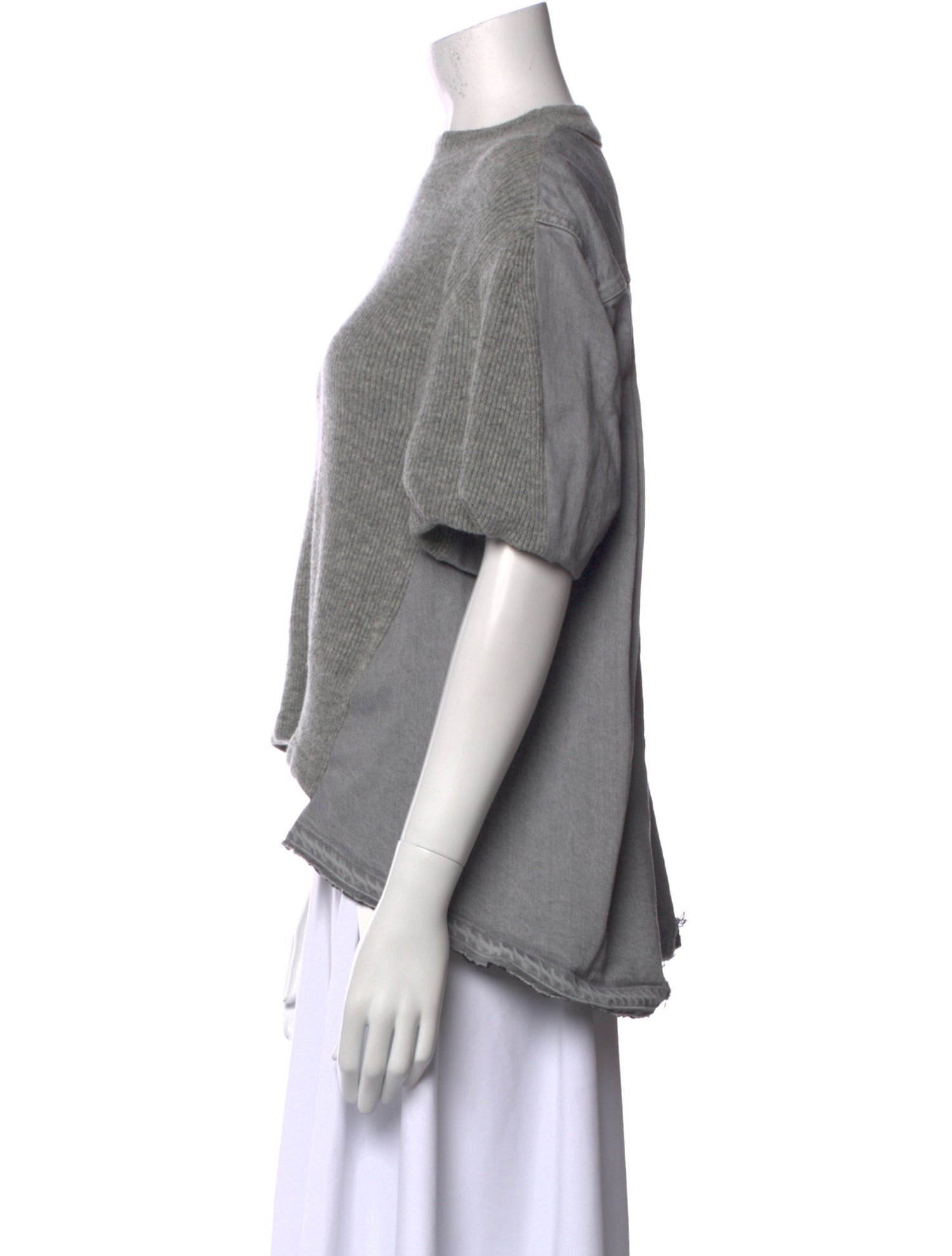 Sacai Wool Mock Neck Crop Top