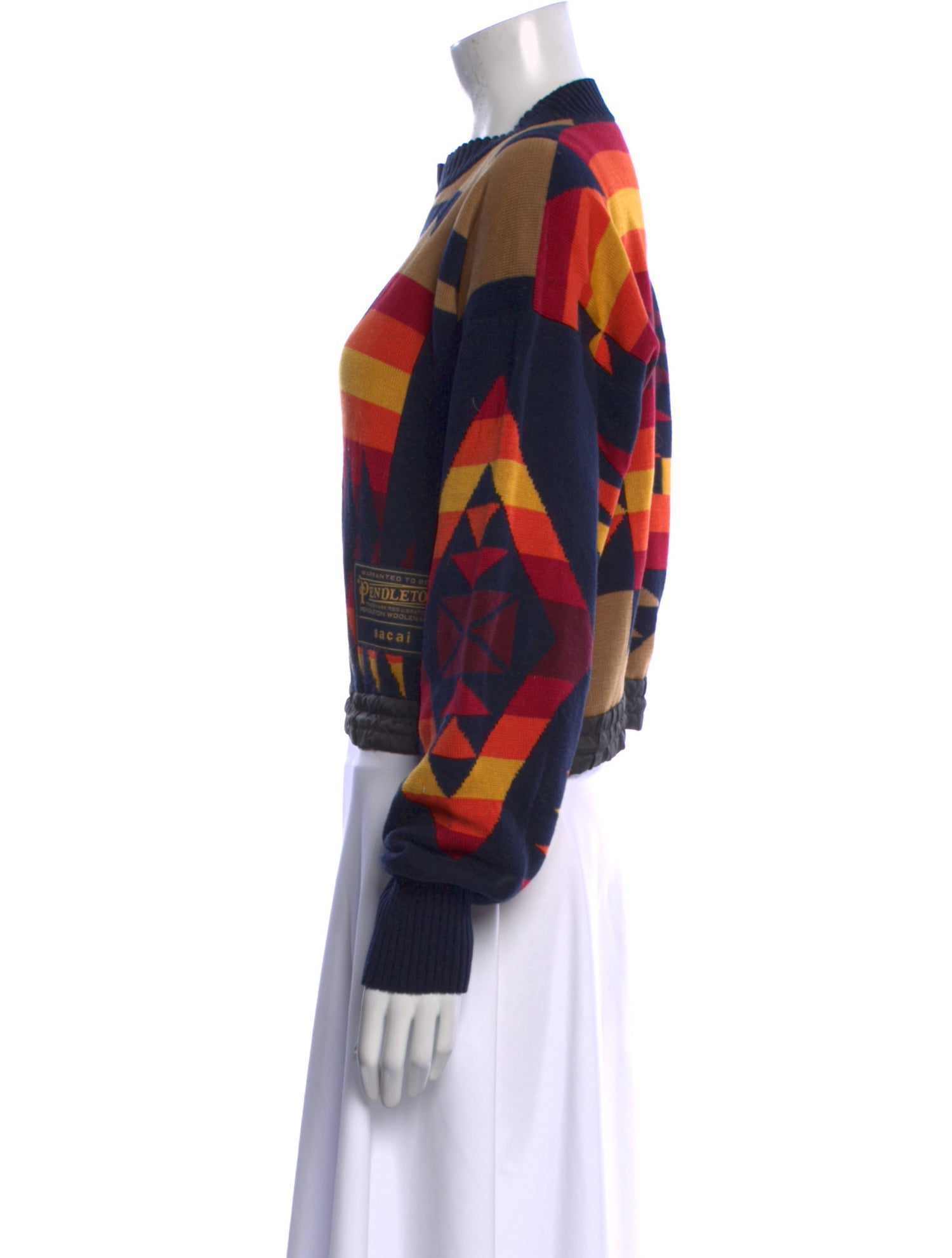 Sacai Printed Crew Neck Sweater