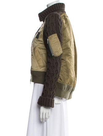 Sacai Nylon Colorblock Pattern Bomber Jacket