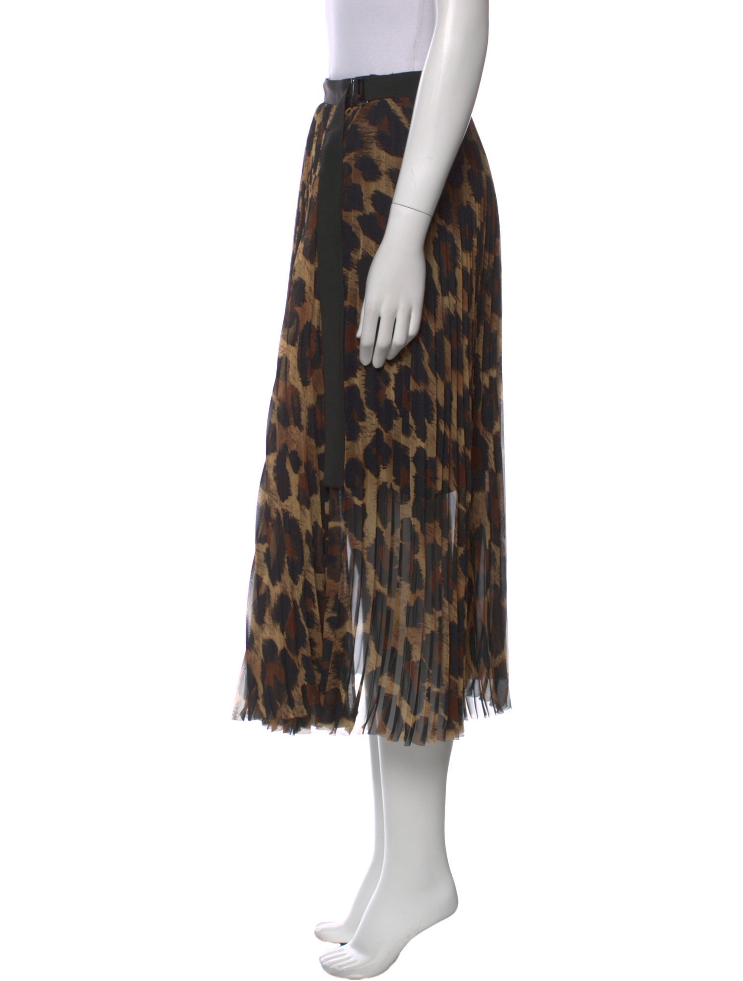 Sacai Animal Print Midi Length Skirt