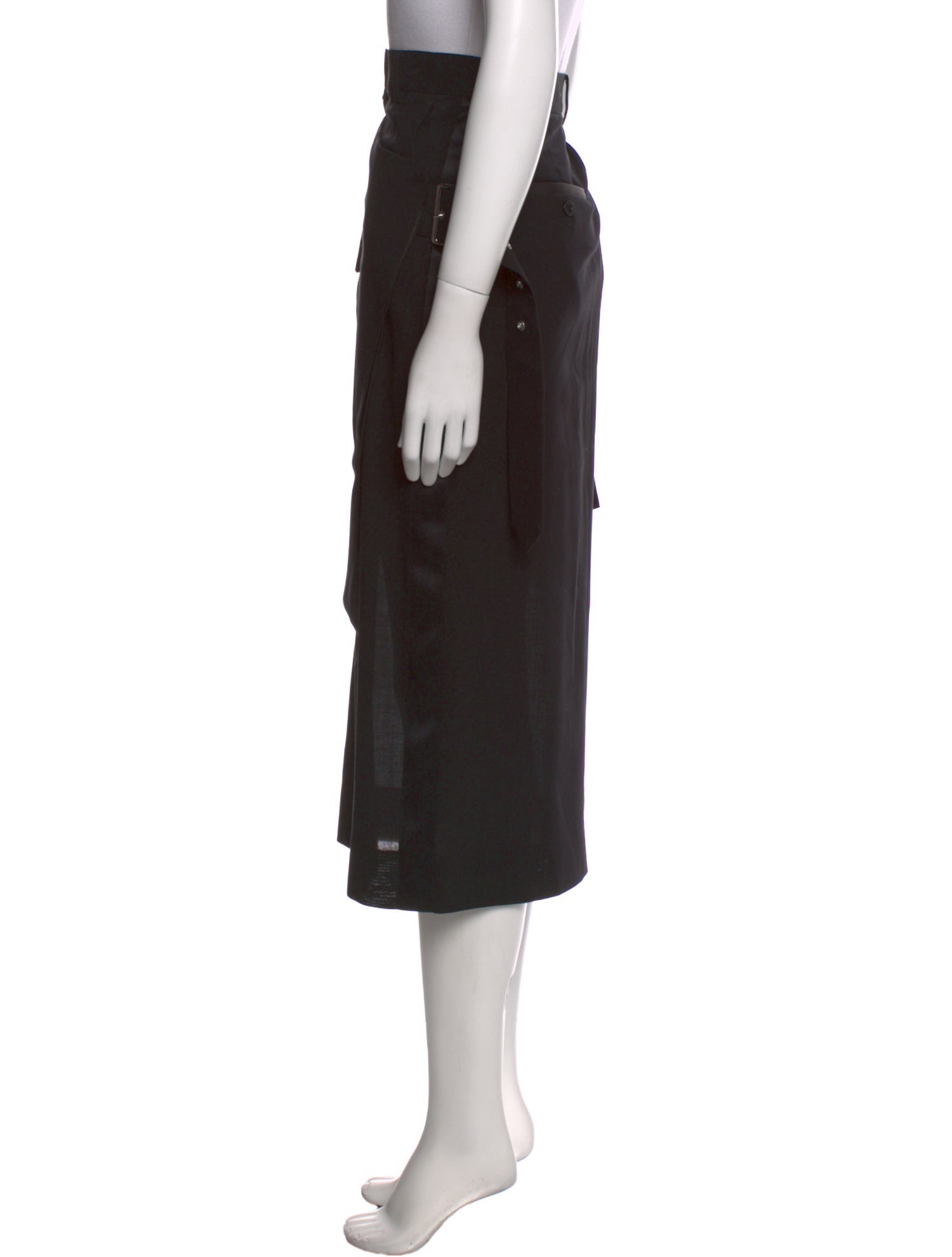 Sacai Wool Midi Length Skirt