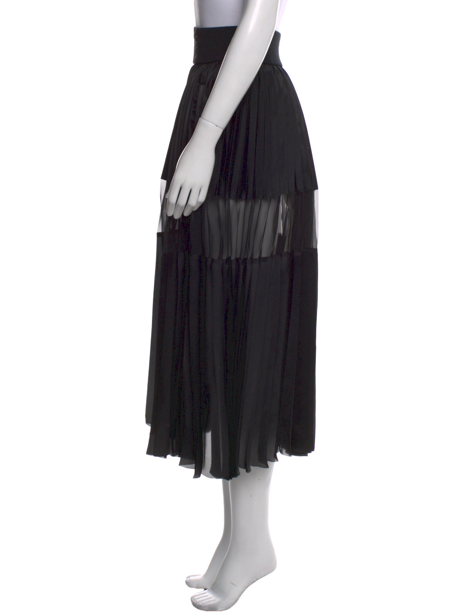 Sacai Pleated Accents Midi Length Skirt