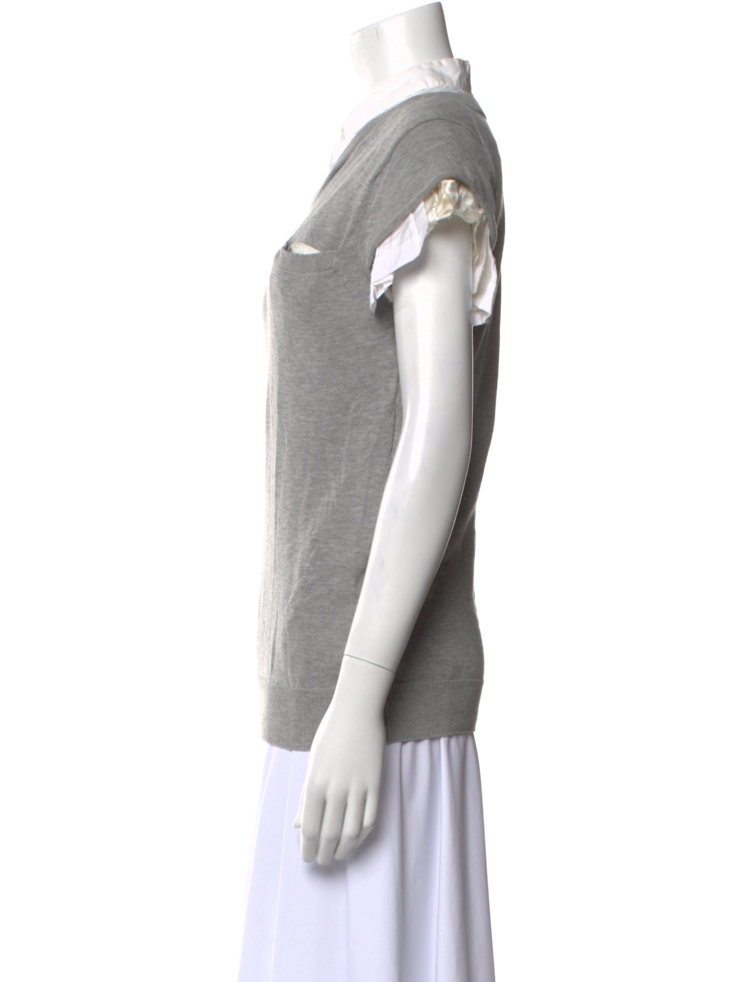 Sacai V-Neck Short Sleeve Polo