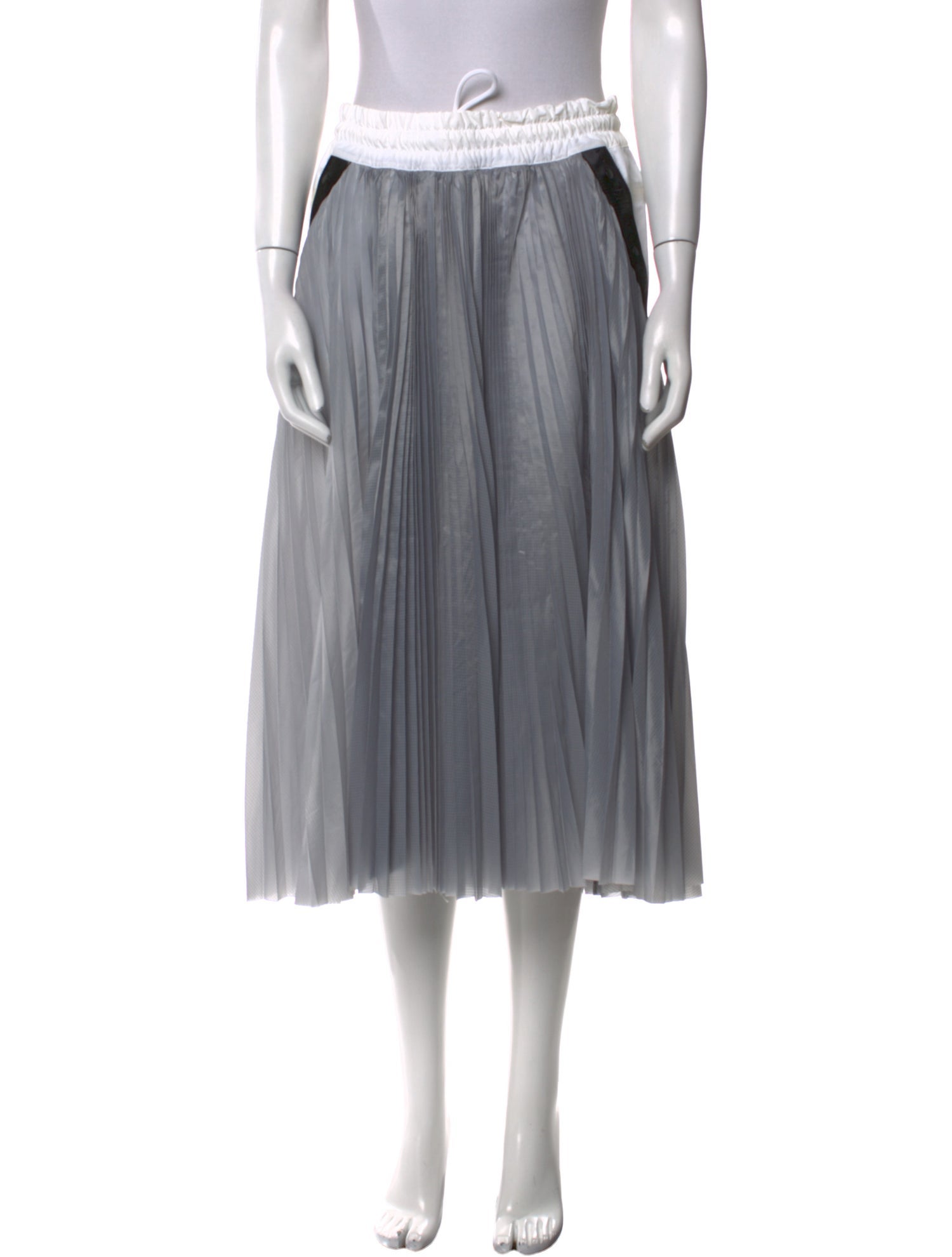 Sacai Pleated Accents Midi Length Skirt