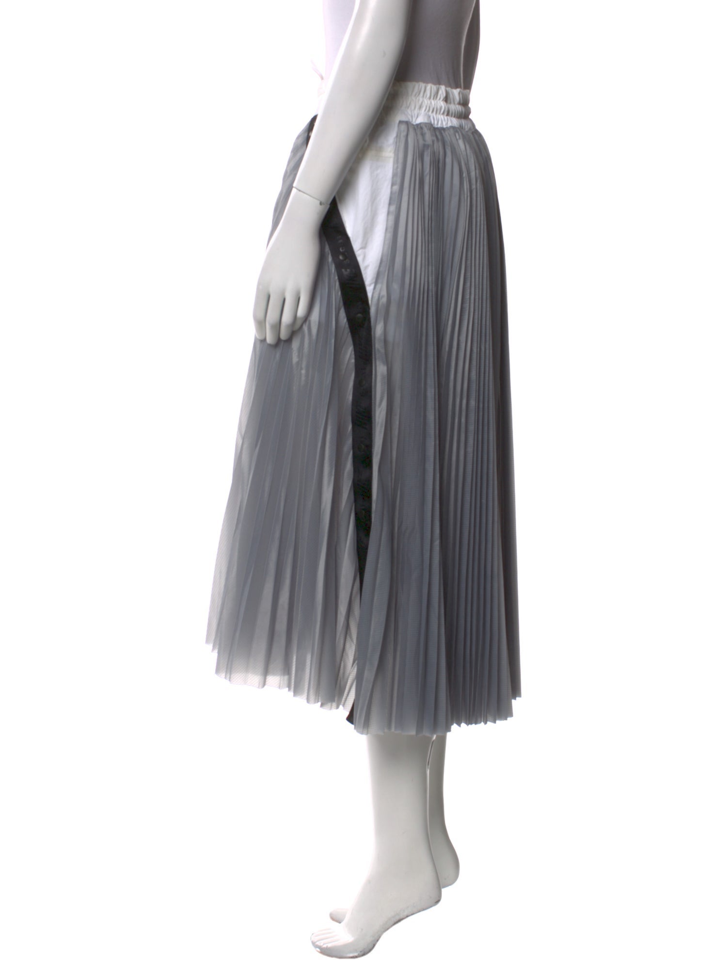 Sacai Pleated Accents Midi Length Skirt