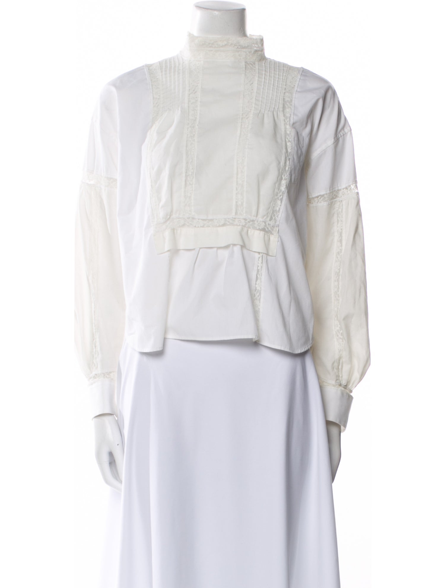 Sacai Mock Neck Three-Quarter Sleeve Crop Top