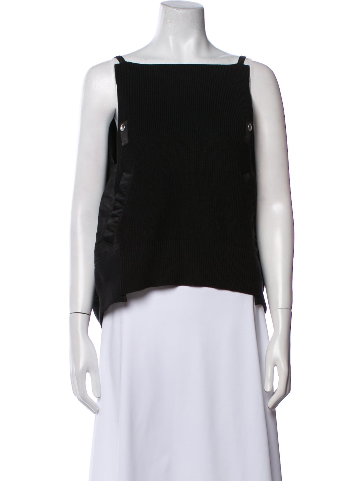 Sacai Square Neckline Sleeveless Top