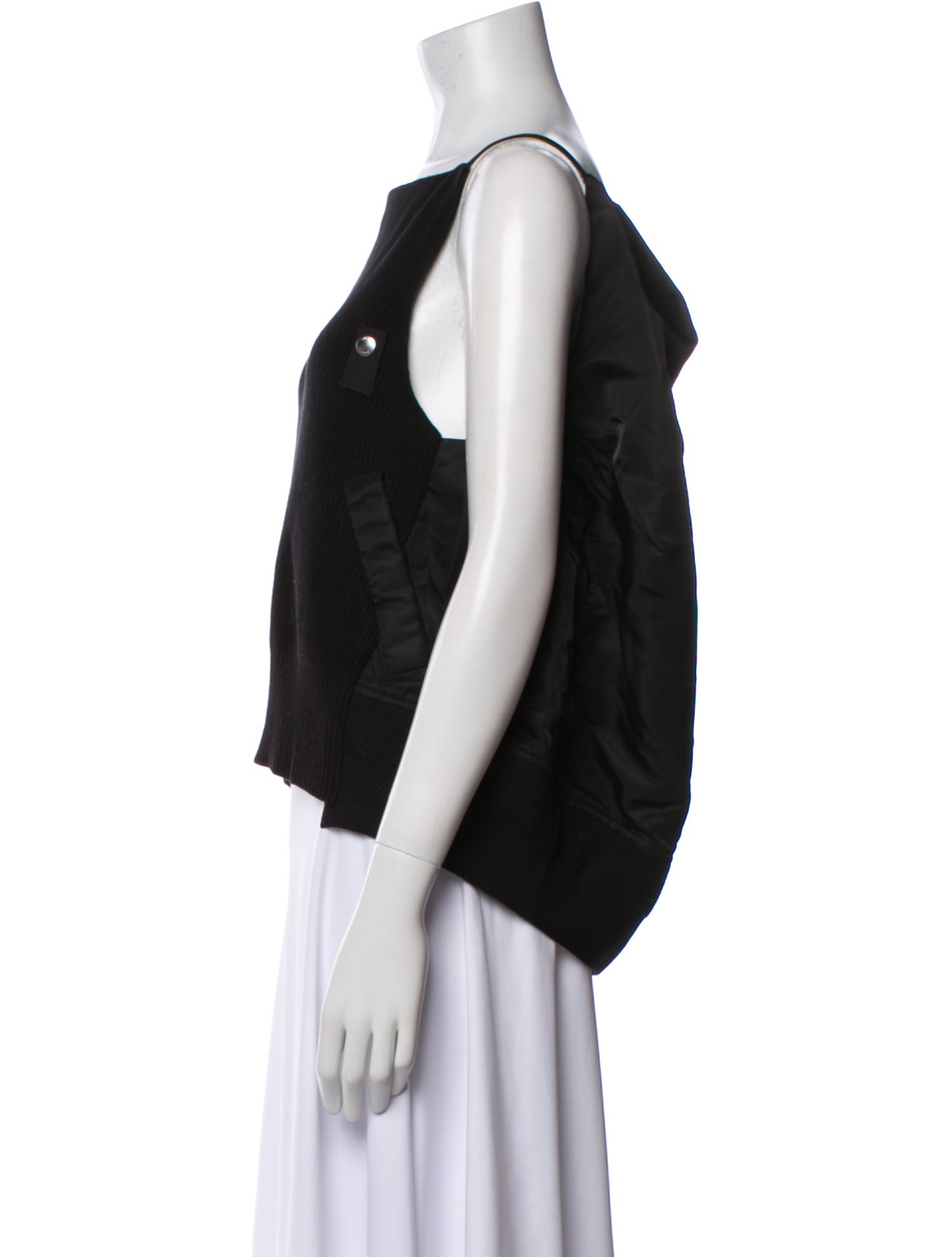 Sacai Square Neckline Sleeveless Top