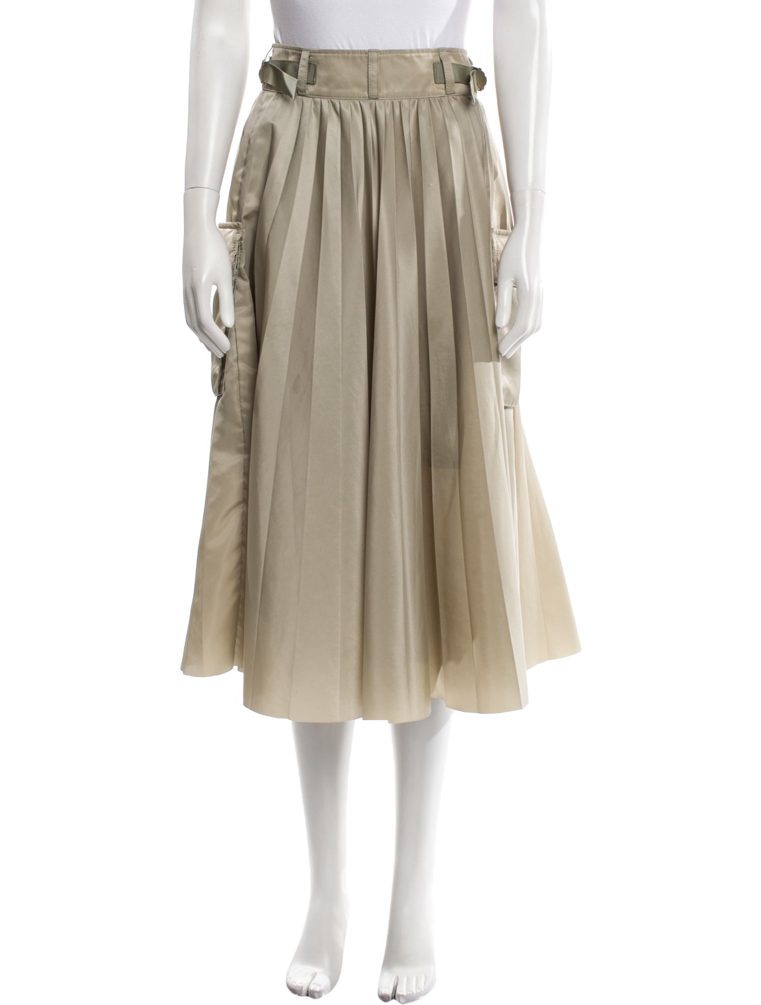 Sacai Pleated Accents Midi Length Skirt