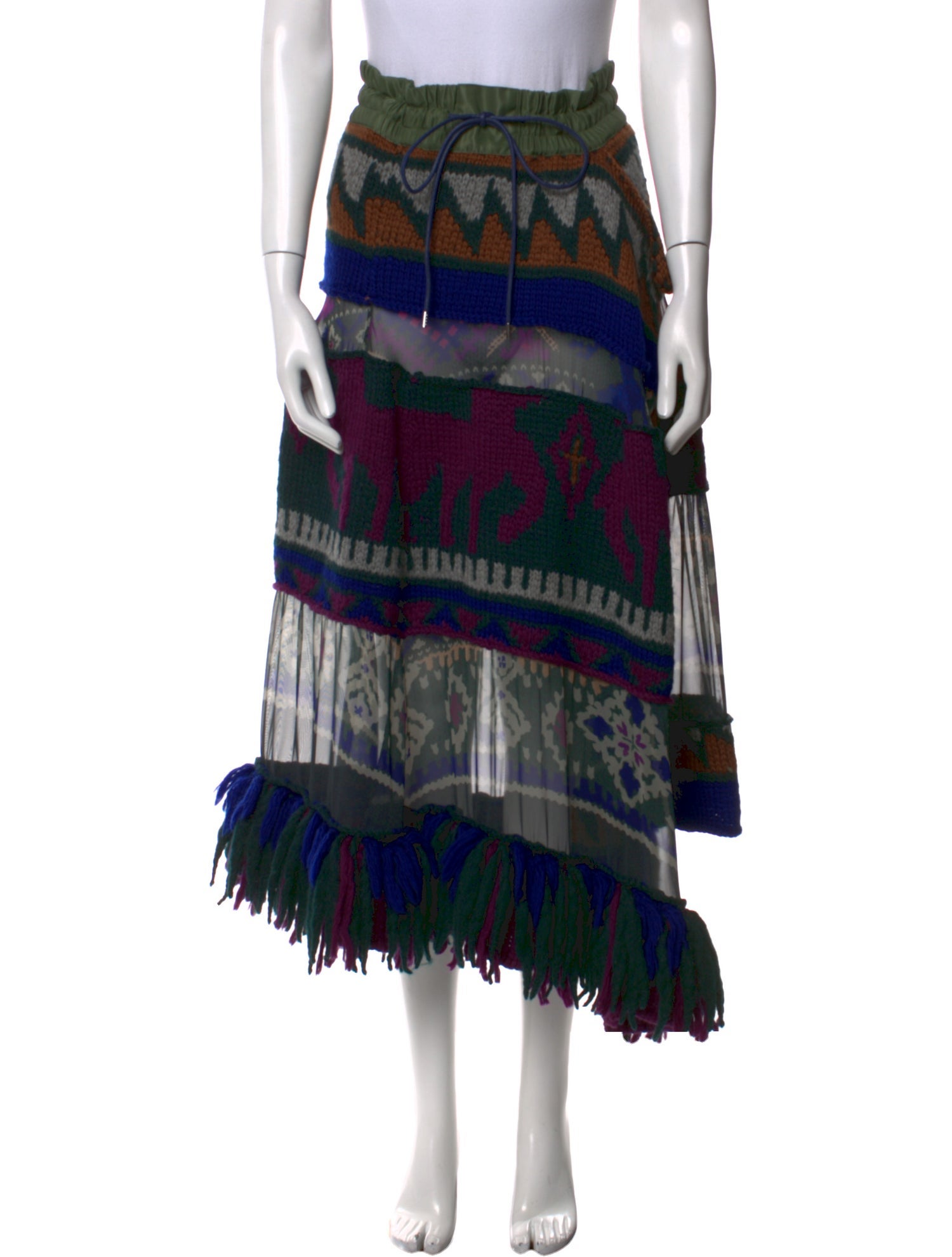 Sacai Wool Midi Length Skirt