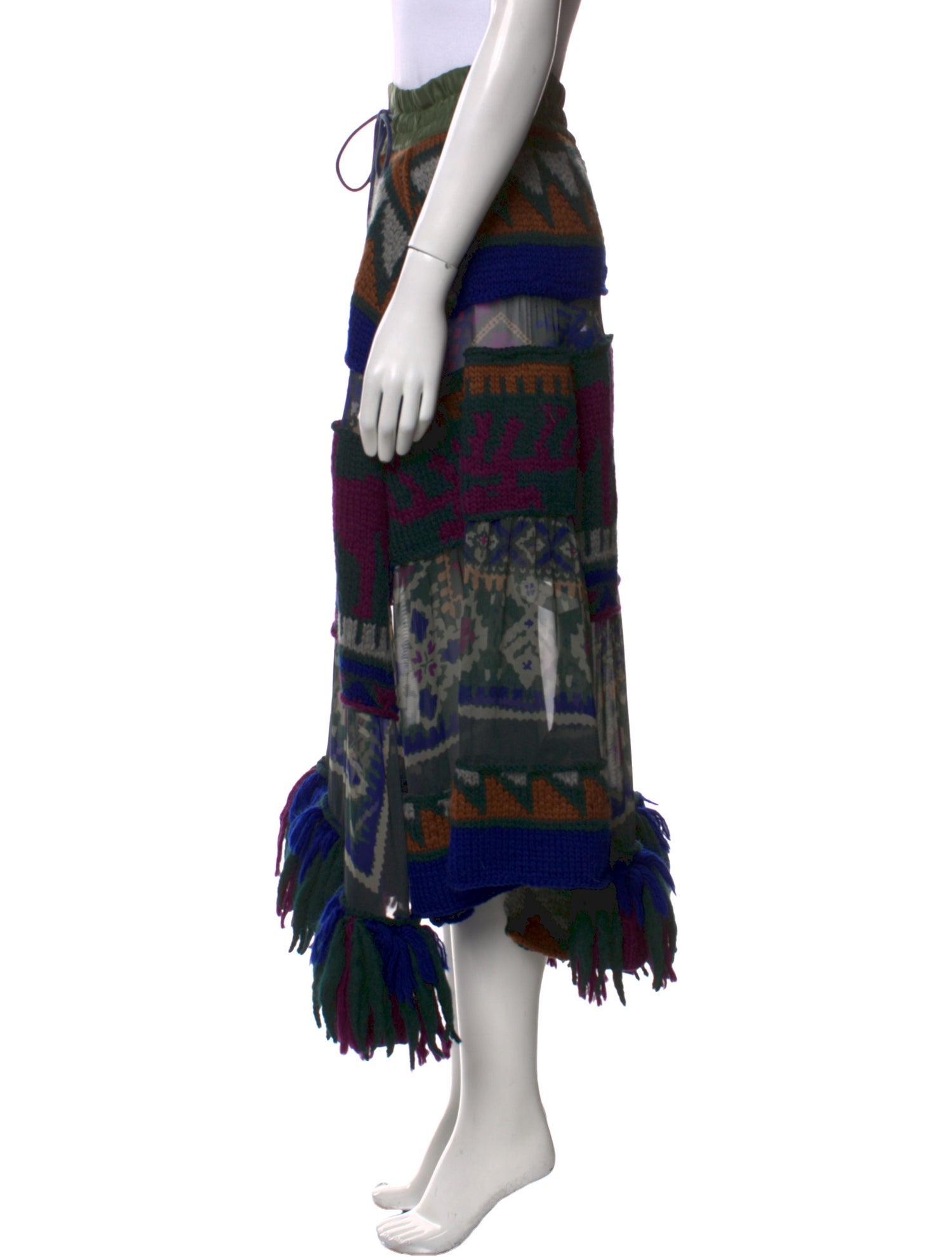 Sacai Wool Midi Length Skirt