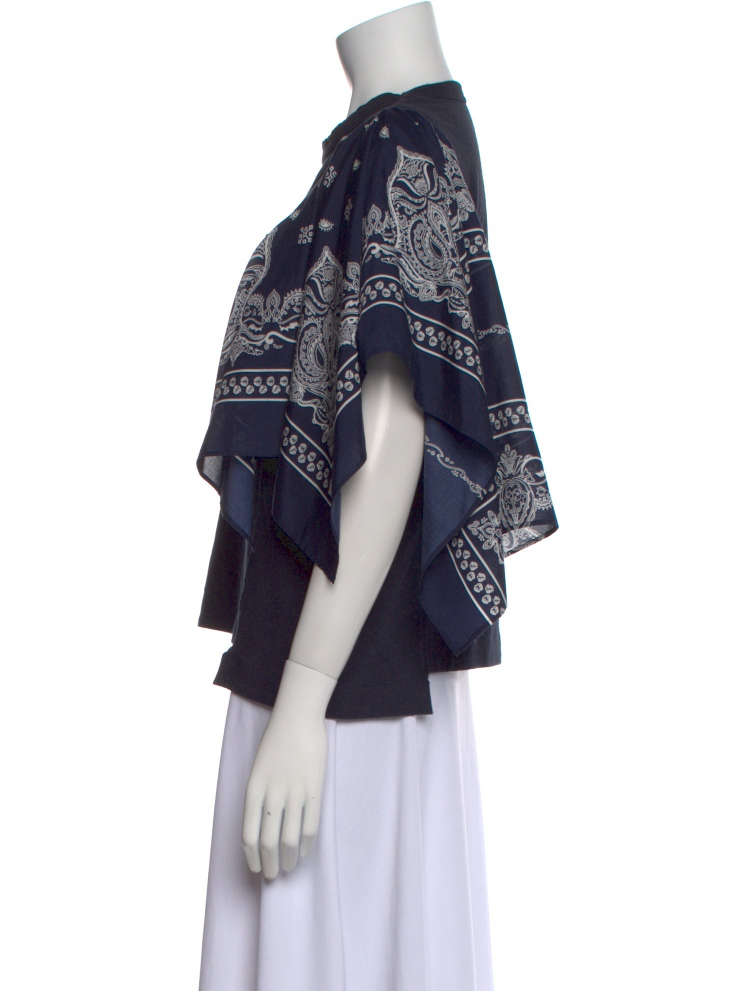 Sacai Paisley Print Crew Neck T-Shirt