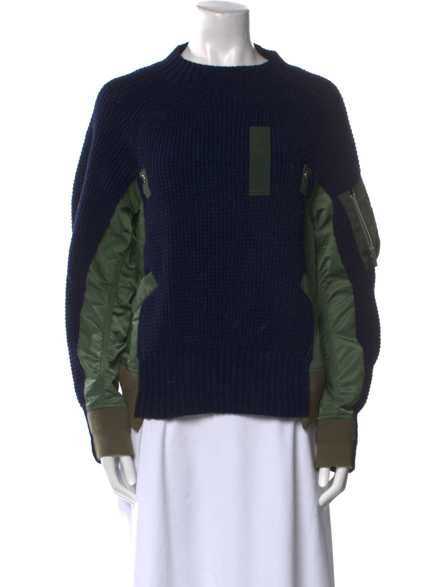 Sacai Wool Colorblock Pattern Sweater