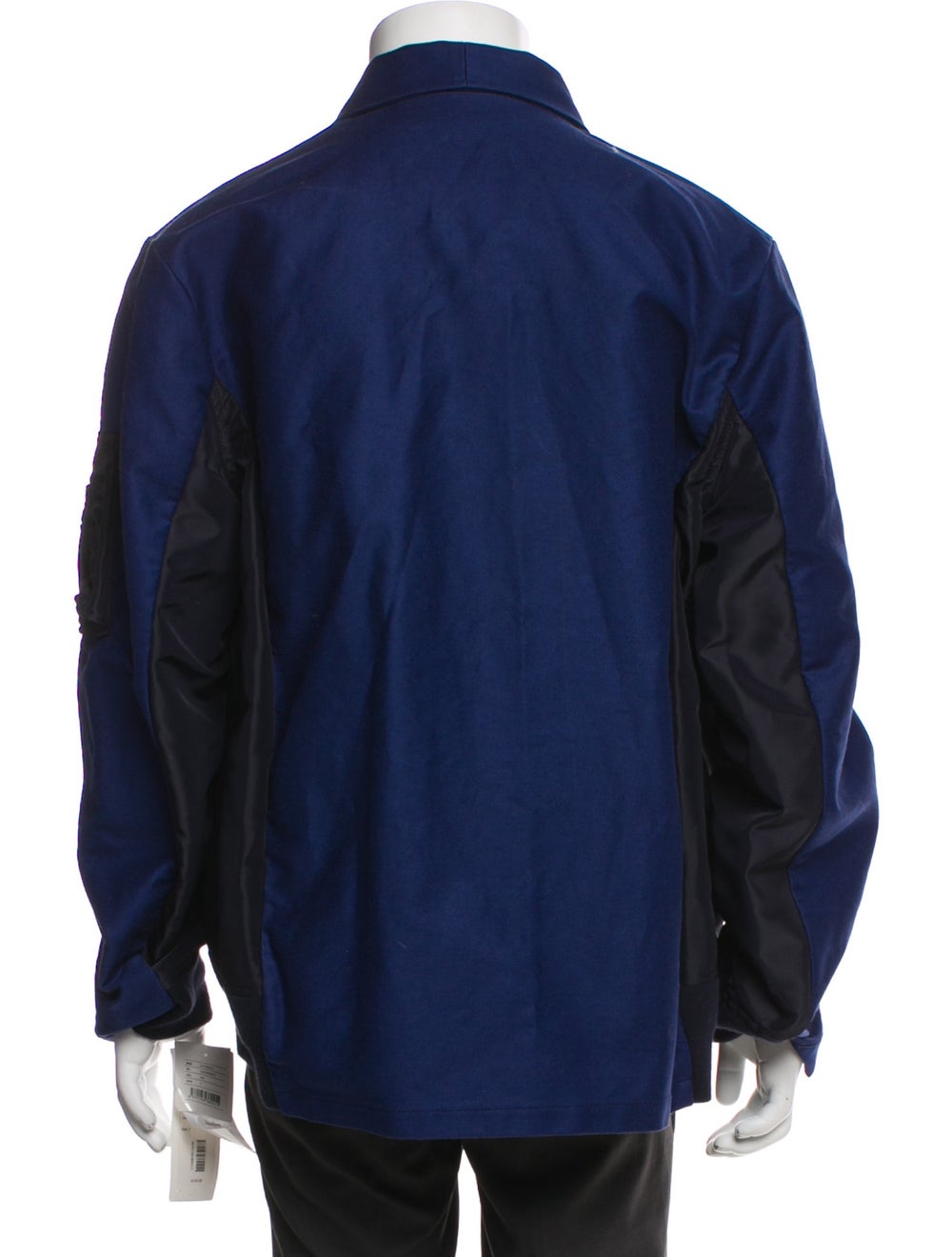 Sacai Jacket Blue Collar Patch Pockets Designer s… - image 3