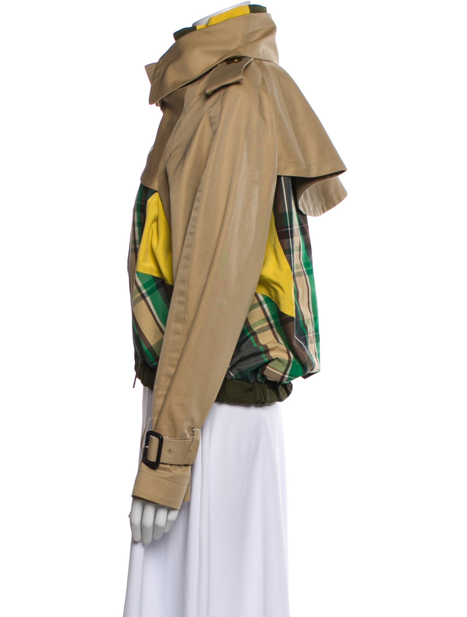 Sacai Plaid Print Biker Jacket