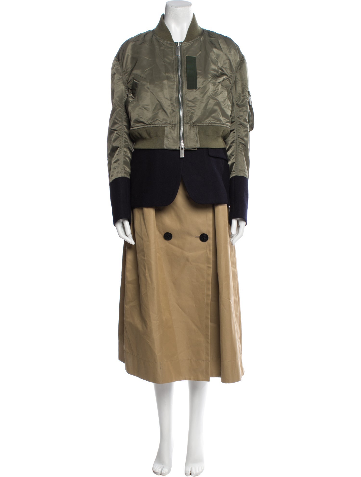 Sacai Nylon Printed Trench Coat