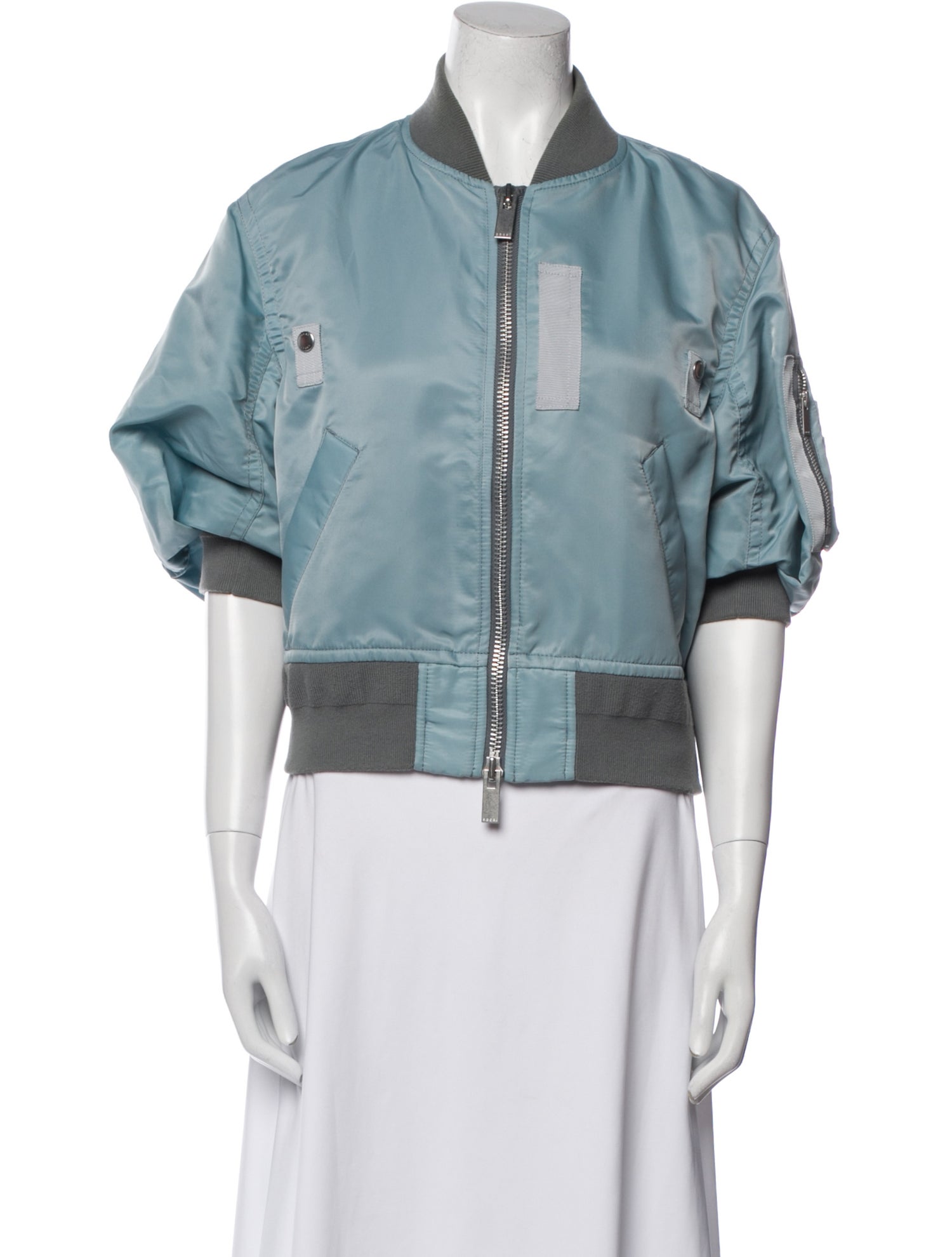 Sacai Colorblock Pattern Bomber Jacket