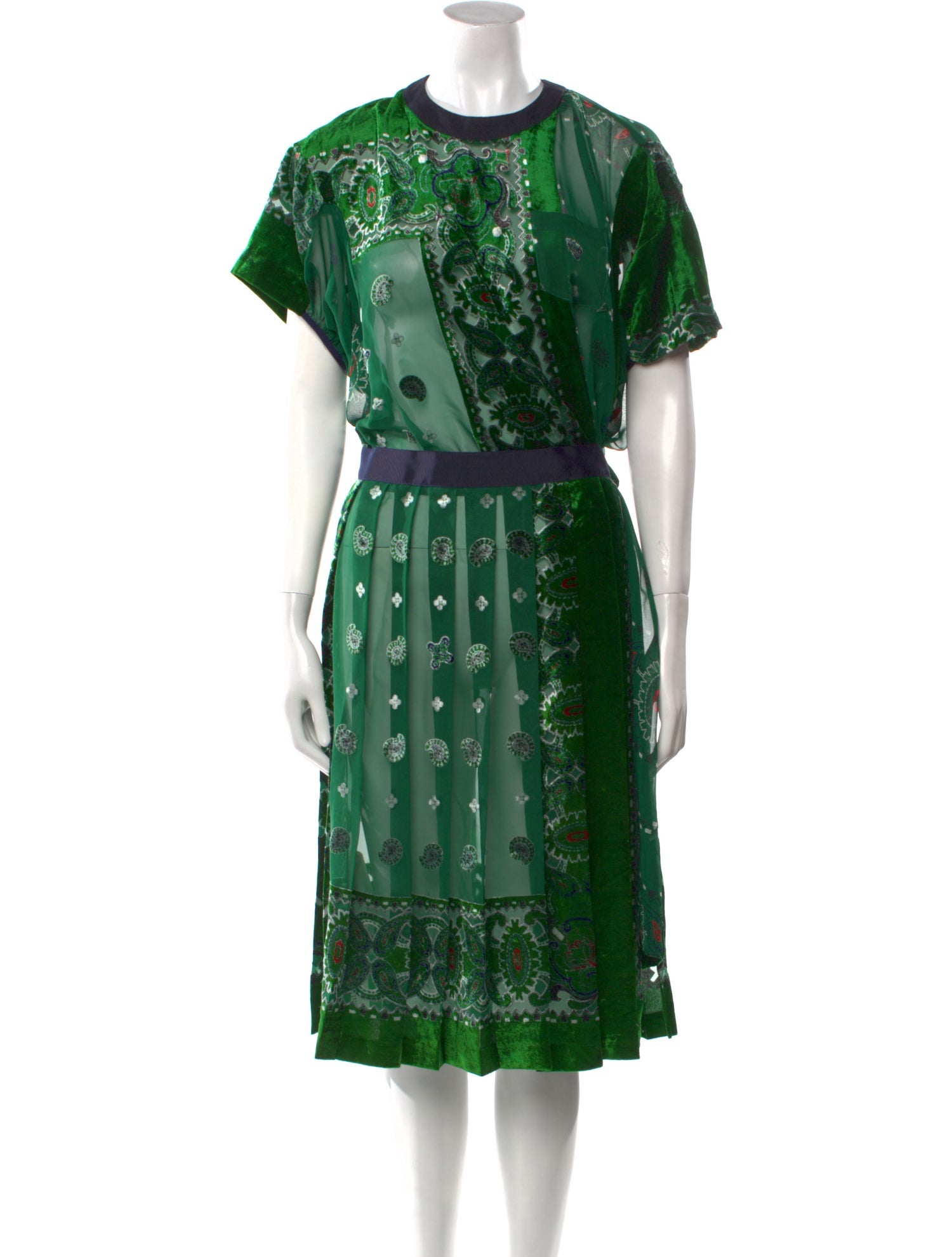 Sacai Floral Print Midi Length Dress