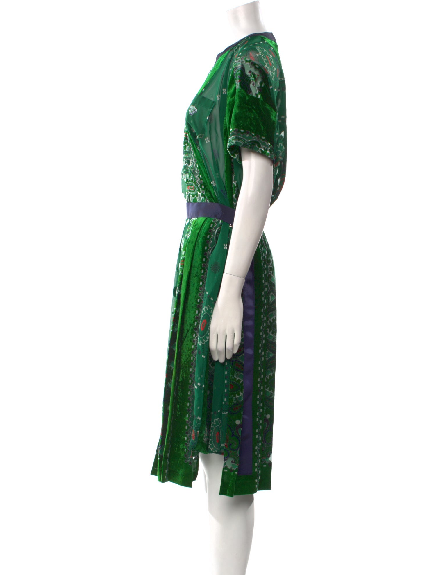 Sacai Floral Print Midi Length Dress