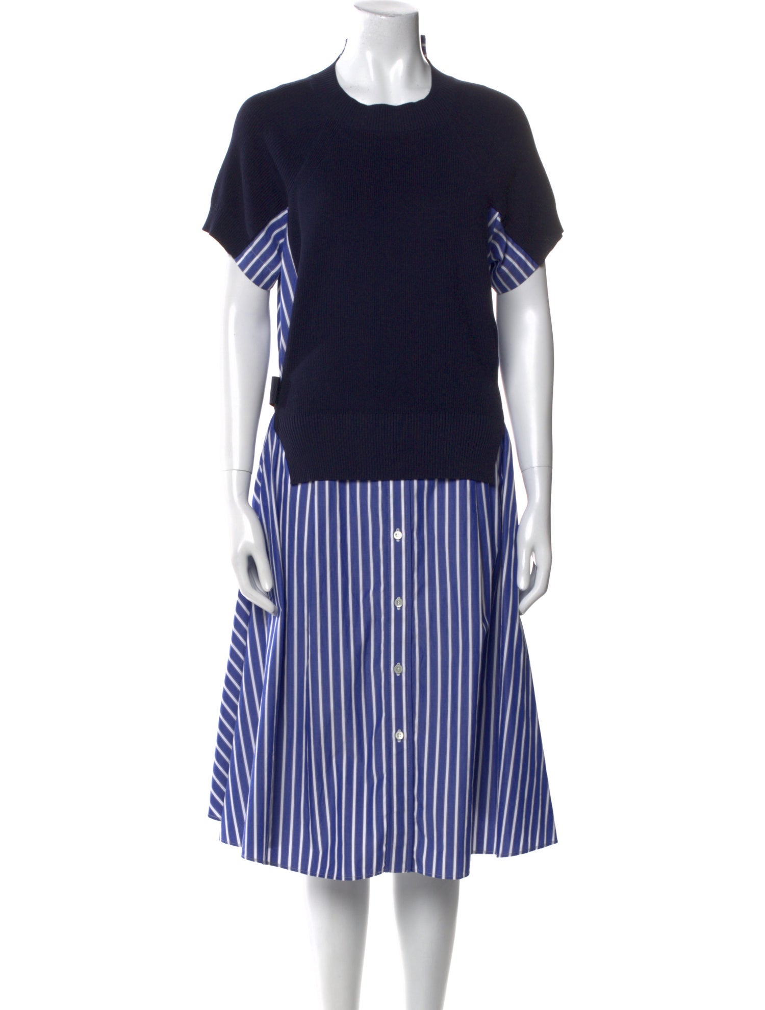 Sacai Striped Midi Length Dress