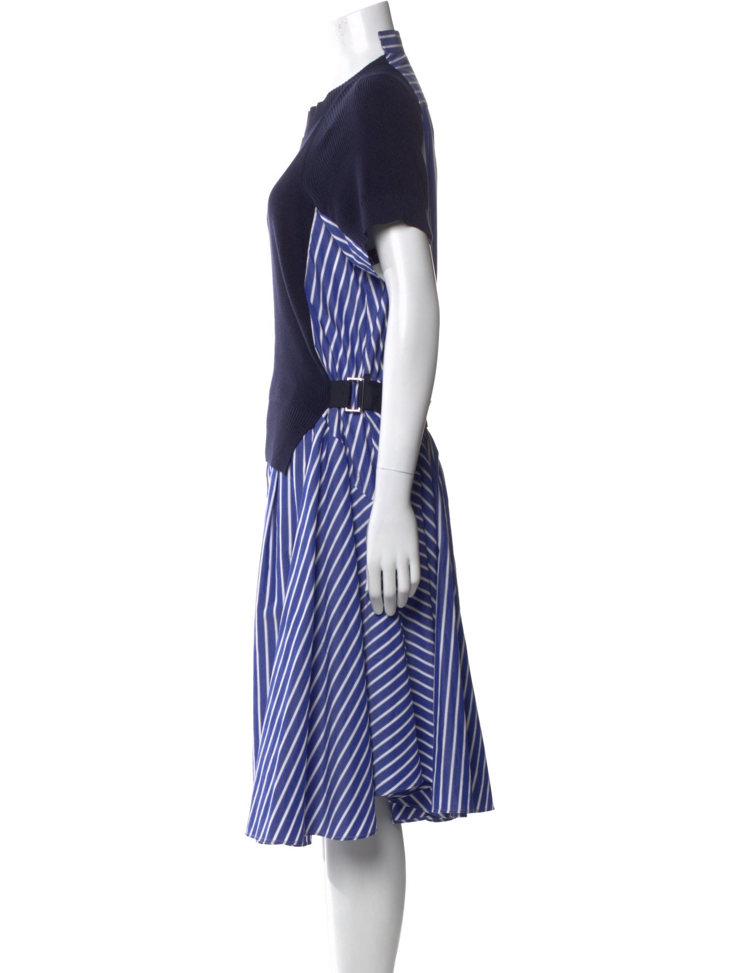 Sacai Striped Midi Length Dress