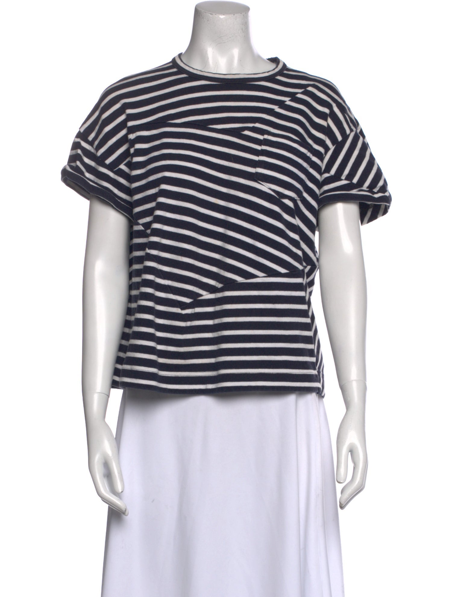 Sacai Striped Crew Neck T-Shirt
