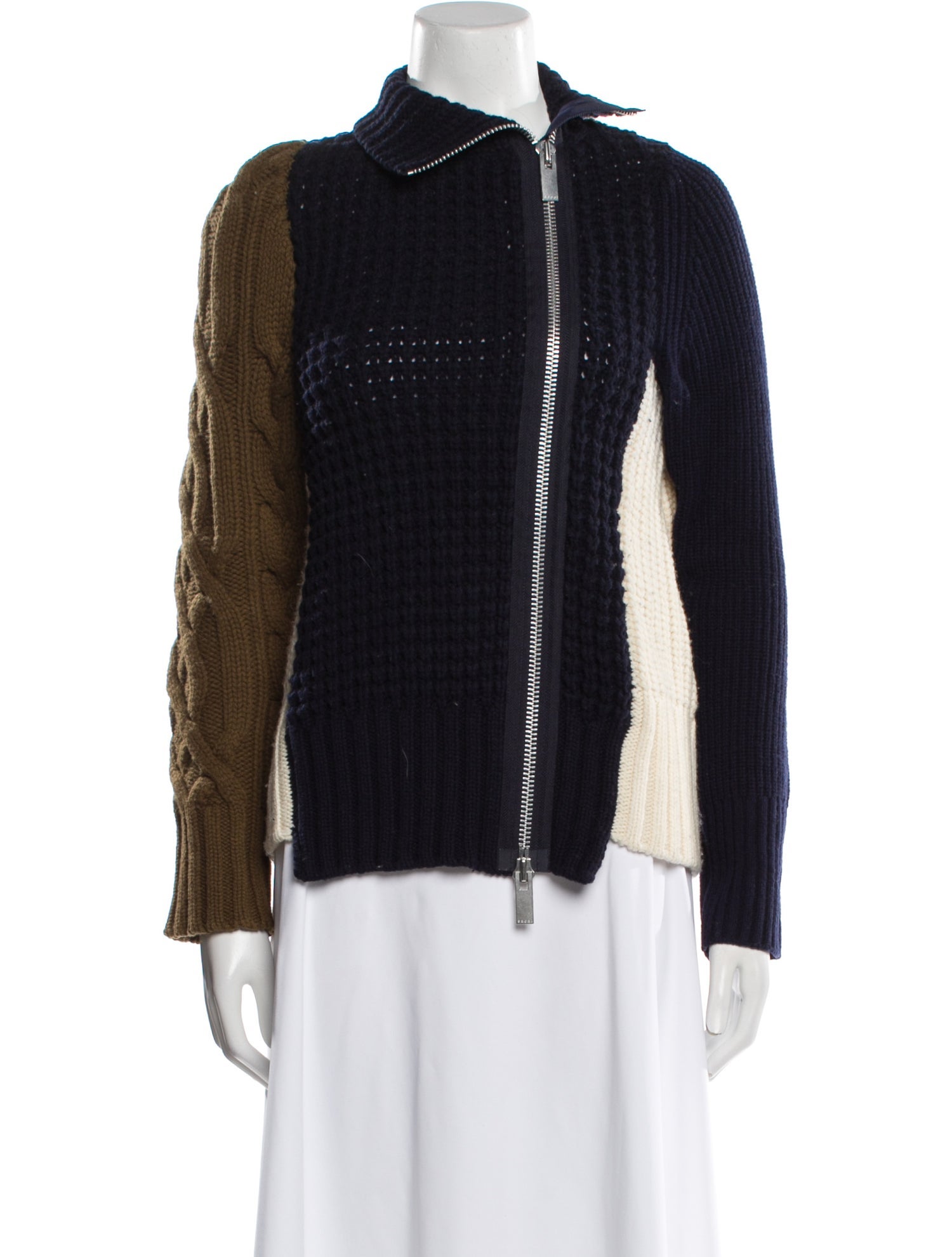 Sacai Wool Colorblock Pattern Jacket