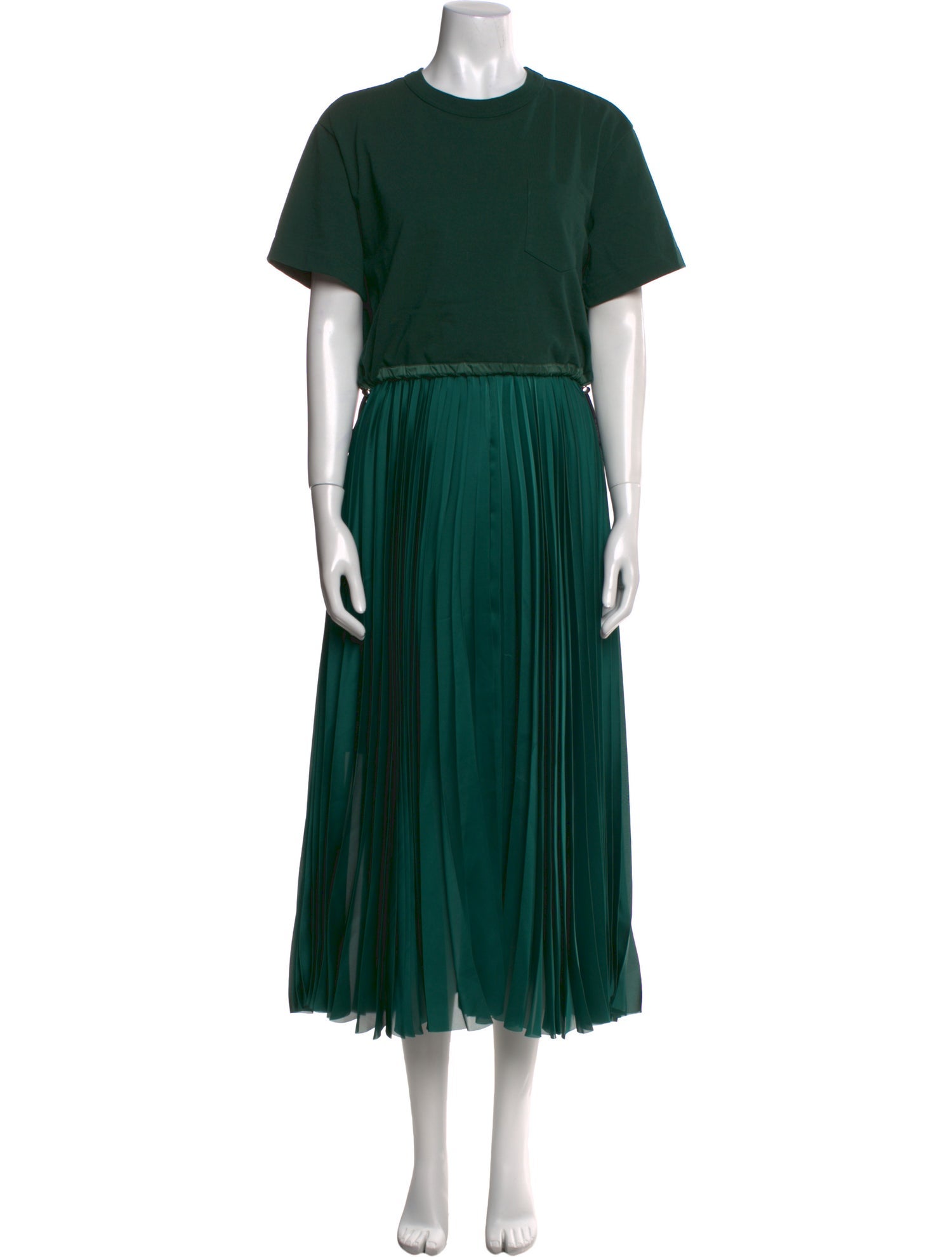 Sacai Crew Neck Long Dress