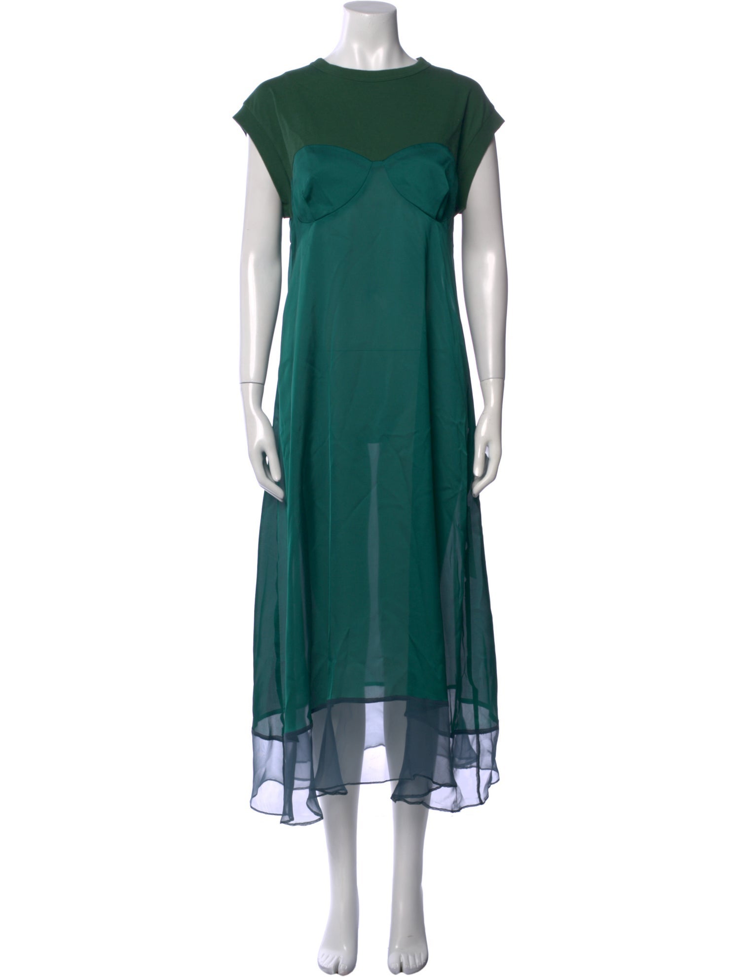 Sacai Crew Neck Long Dress