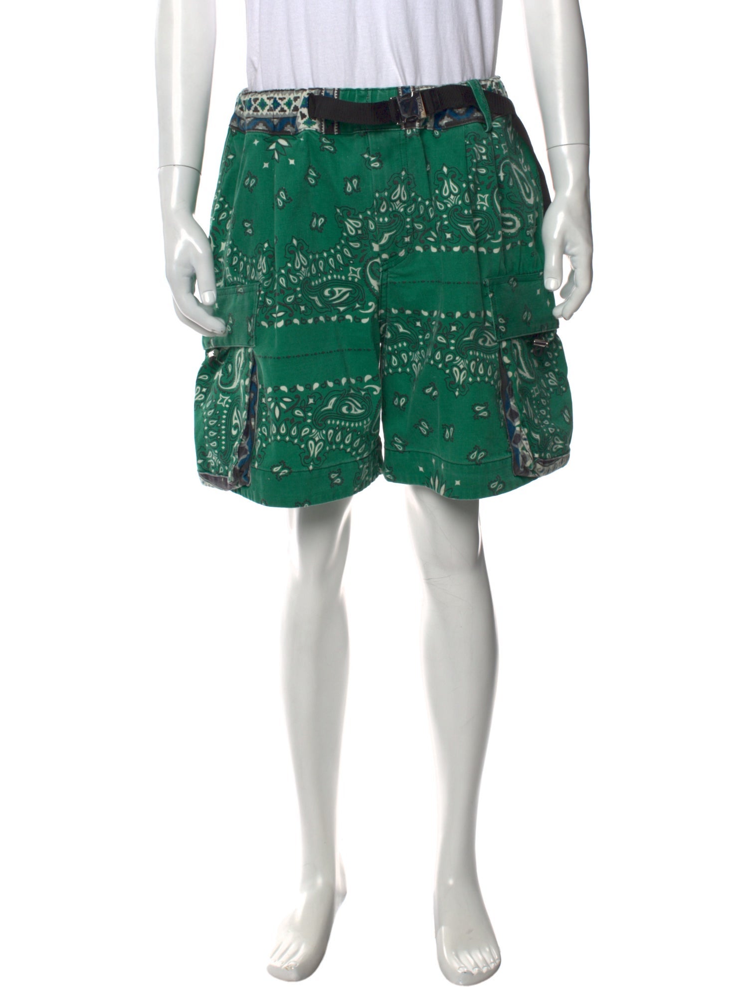 Sacai Paisley Print Cargo Shorts