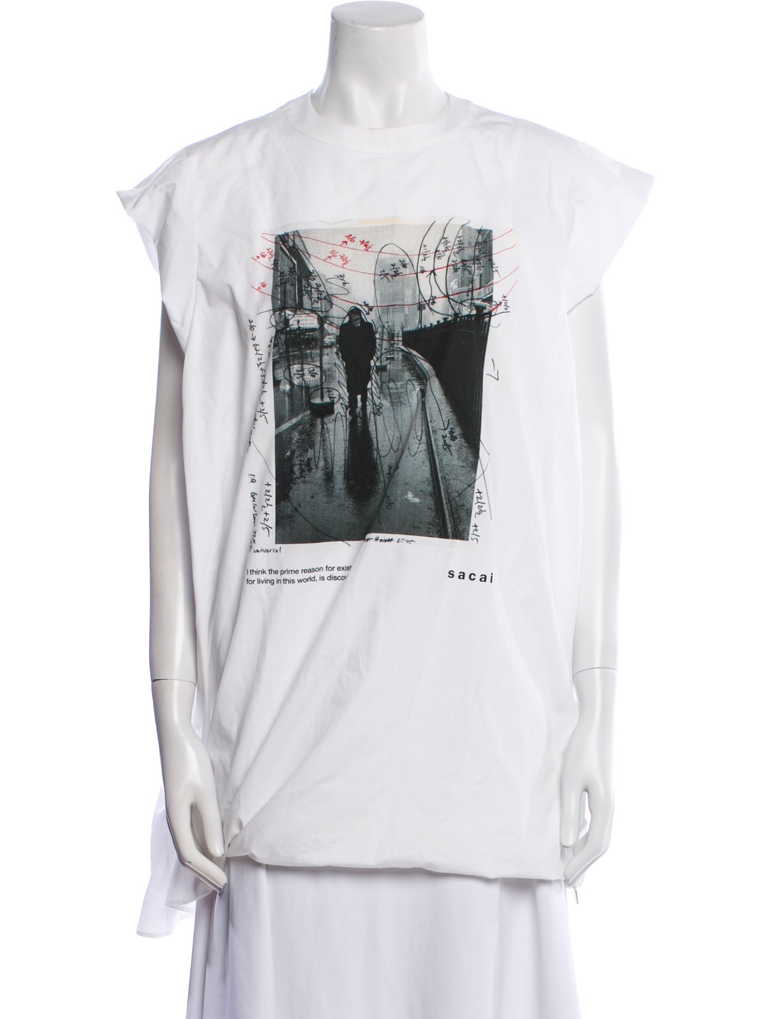 Sacai Graphic Print Mini Dress