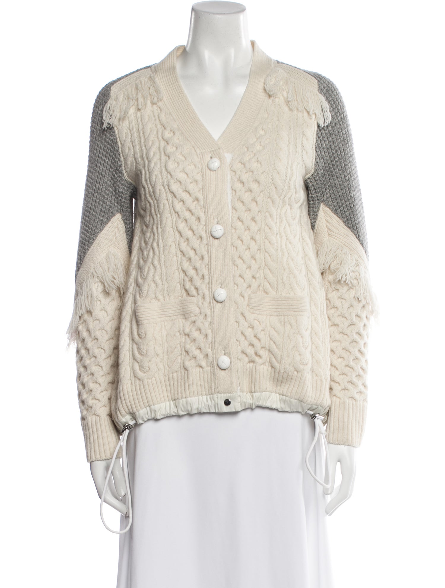 Sacai Wool Colorblock Pattern Sweater