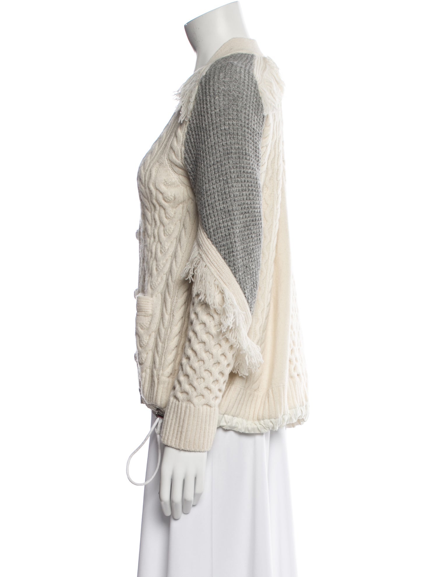 Sacai Wool Colorblock Pattern Sweater