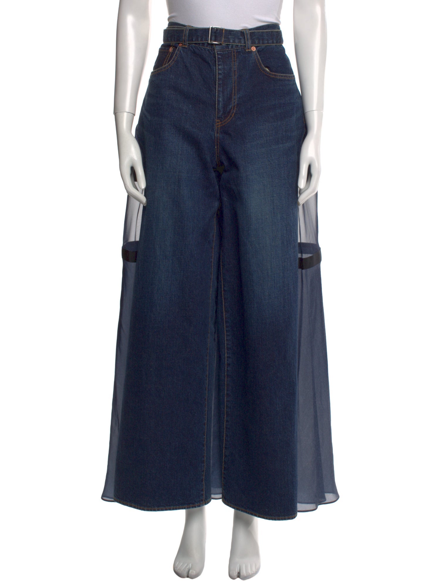 Sacai High-Rise Wide Leg Jeans w/ Tags