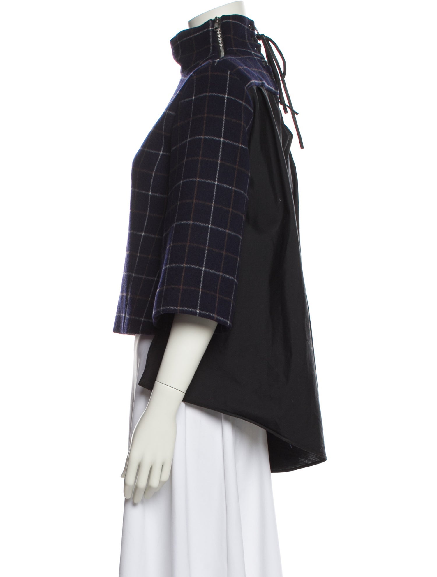 Sacai Wool Plaid Print Jacket