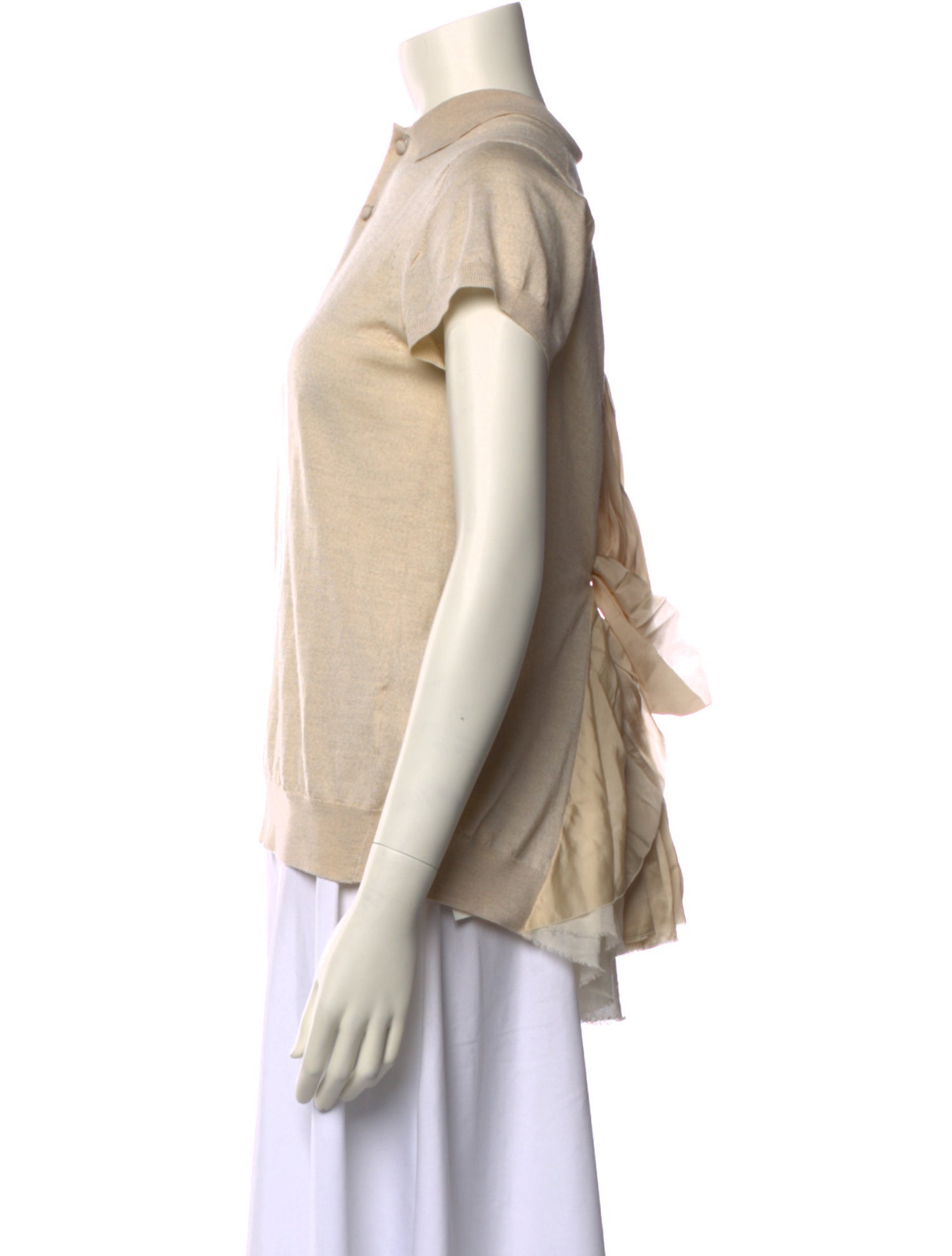 Sacai Silk Mock Neck Polo