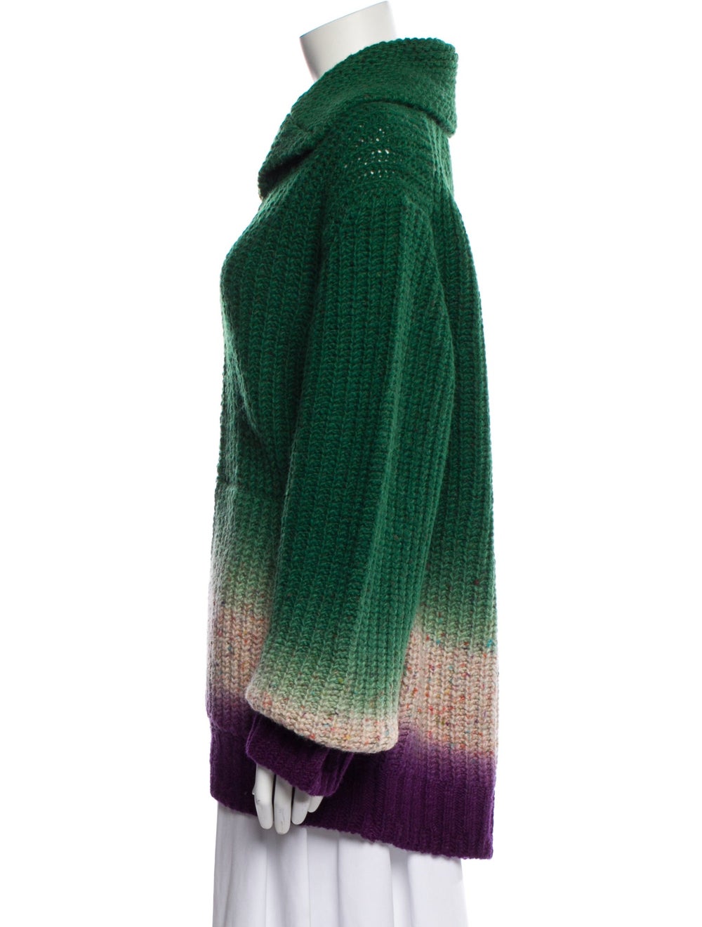 Sacai Pullover Green Colorblock Pattern Long Slee… - image 2