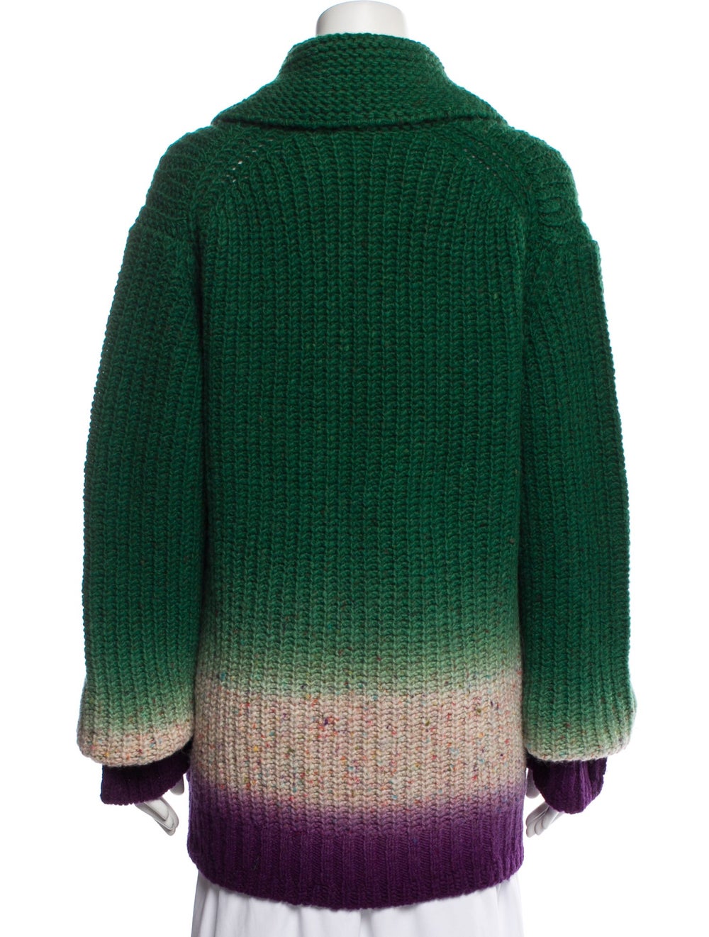 Sacai Pullover Green Colorblock Pattern Long Slee… - image 3