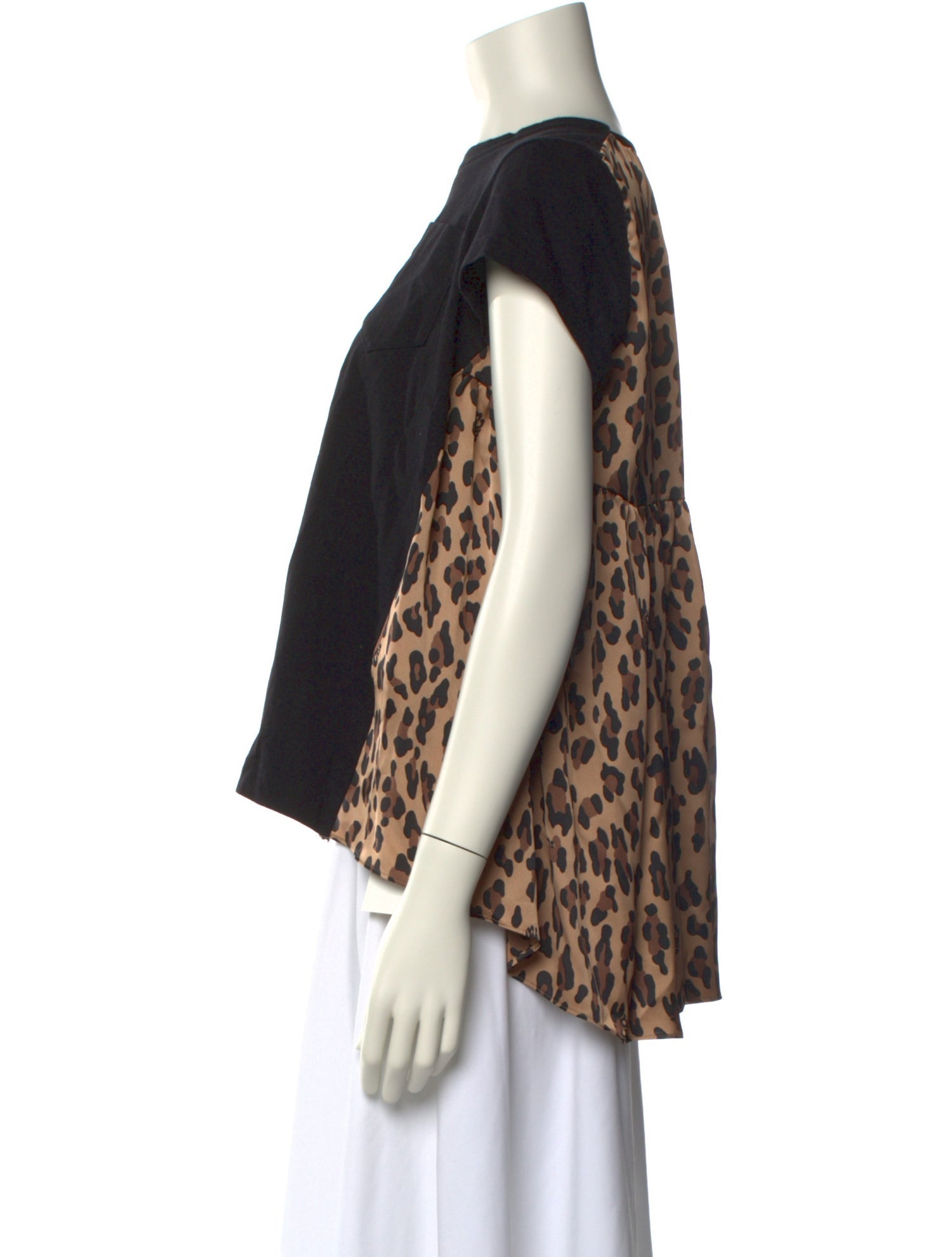 Sacai Crew Neck Short Sleeve Blouse