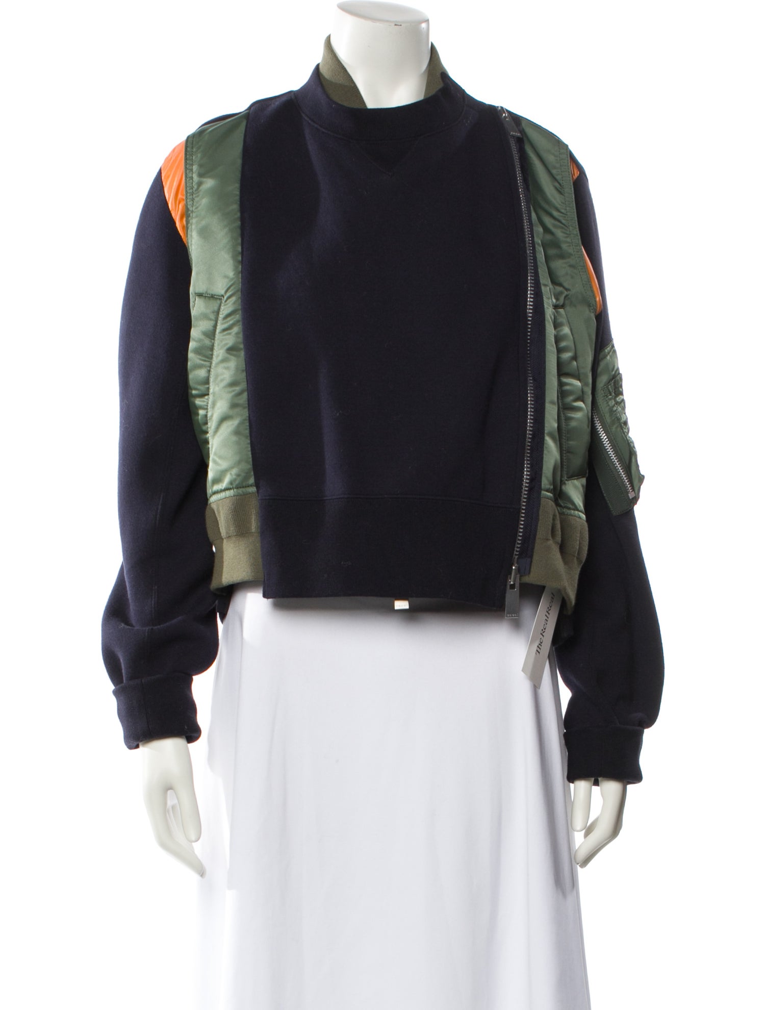 Sacai Colorblock Pattern Bomber Jacket
