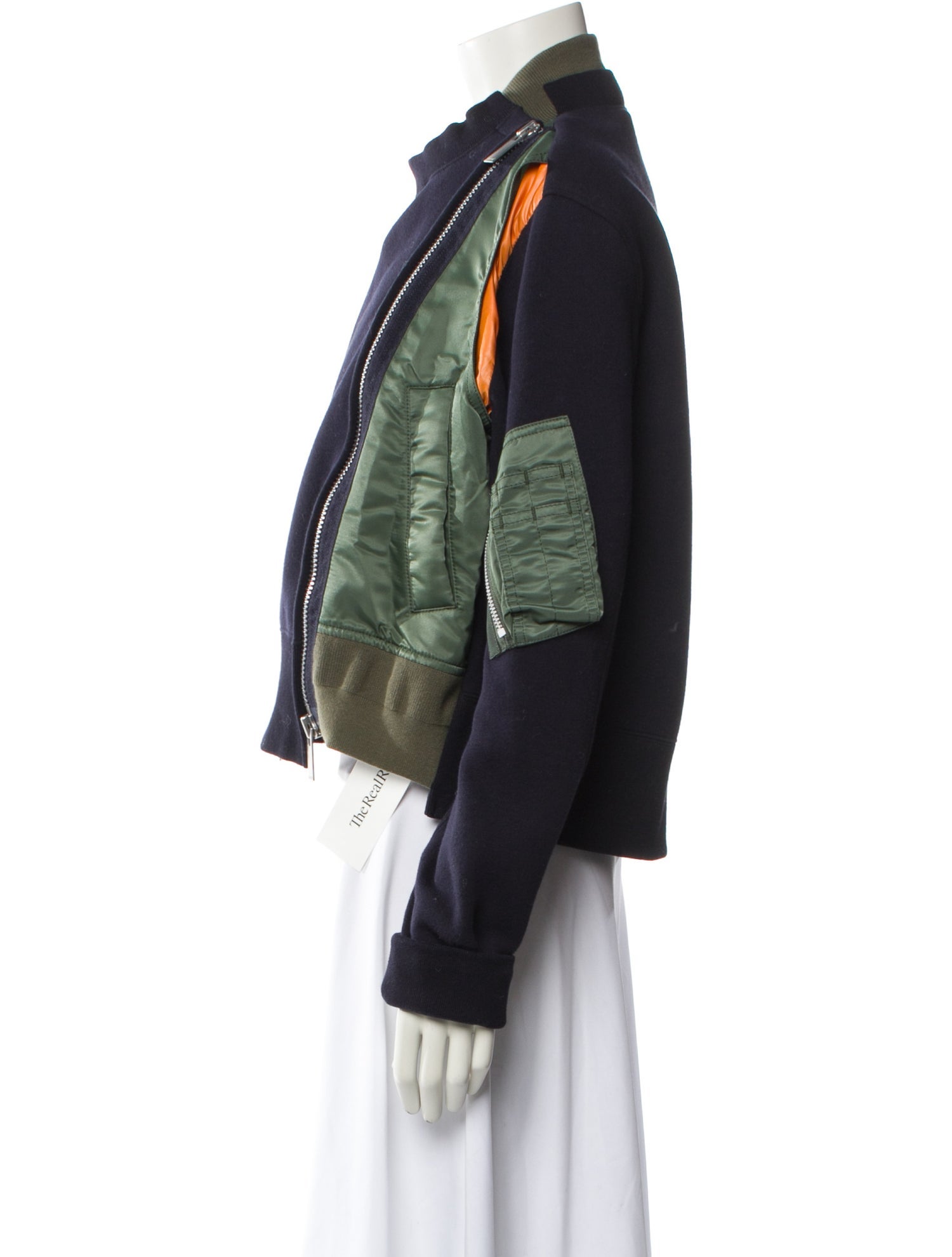 Sacai Colorblock Pattern Bomber Jacket