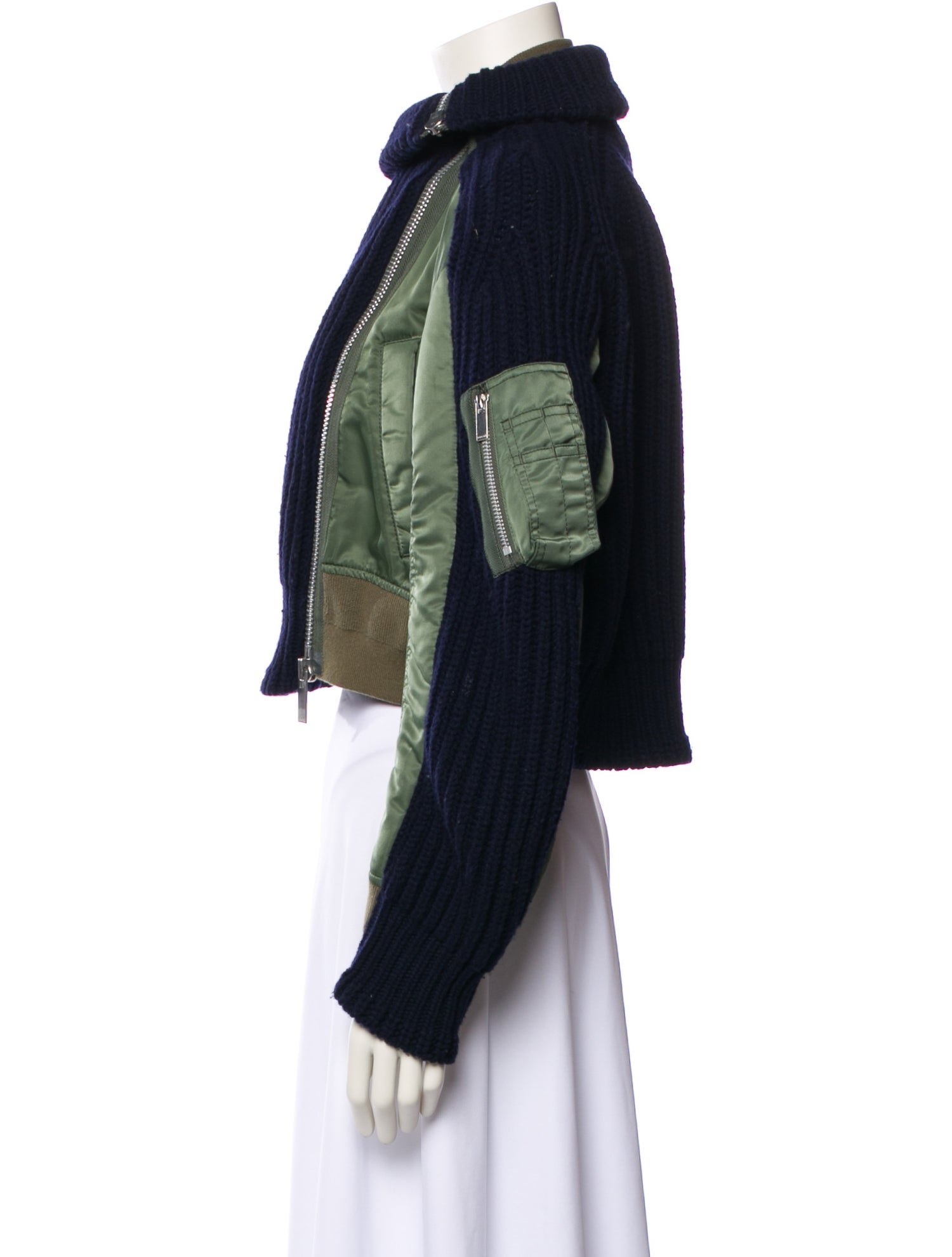 Sacai Wool Colorblock Pattern Jacket