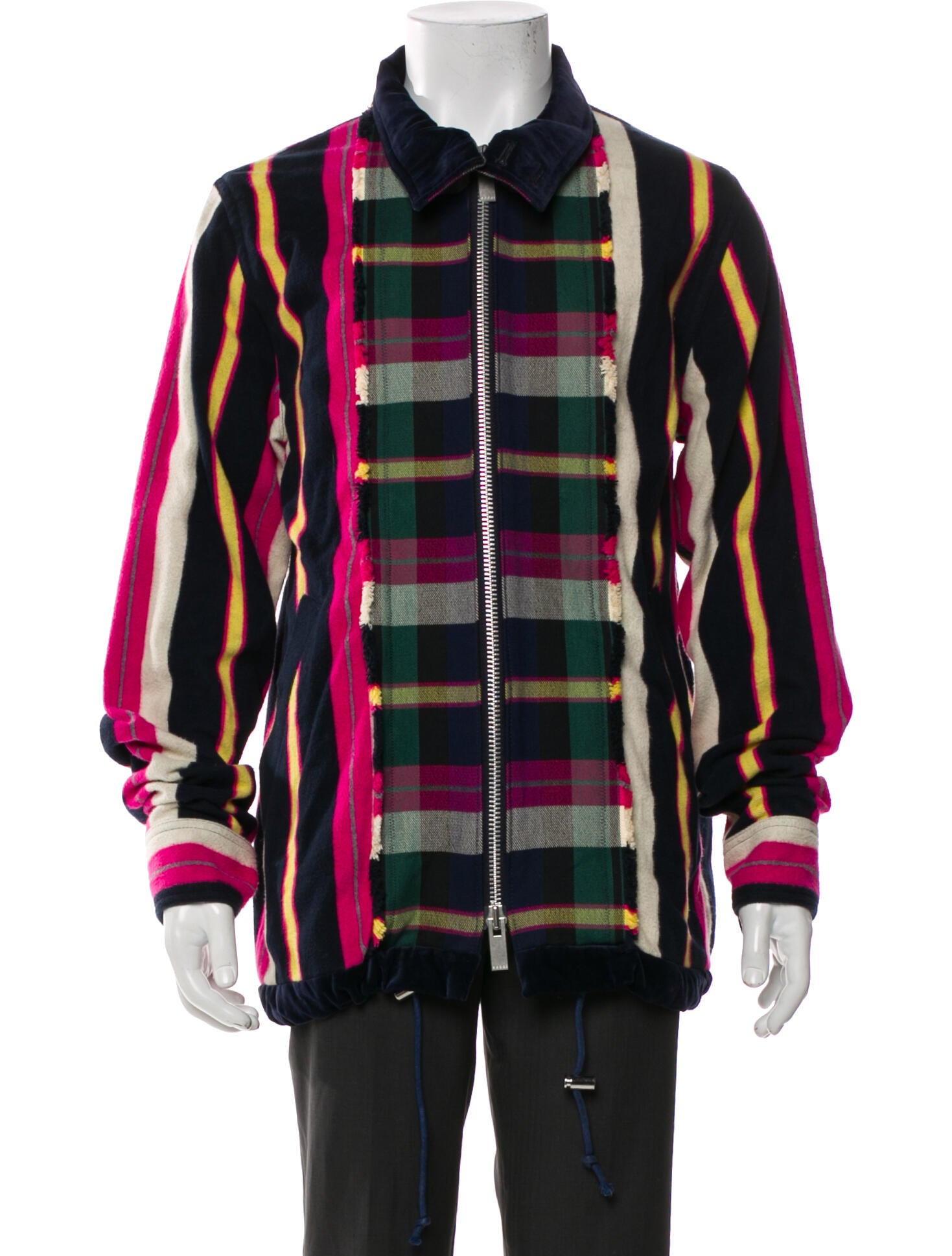 Sacai Plaid Print Trucker Jacket