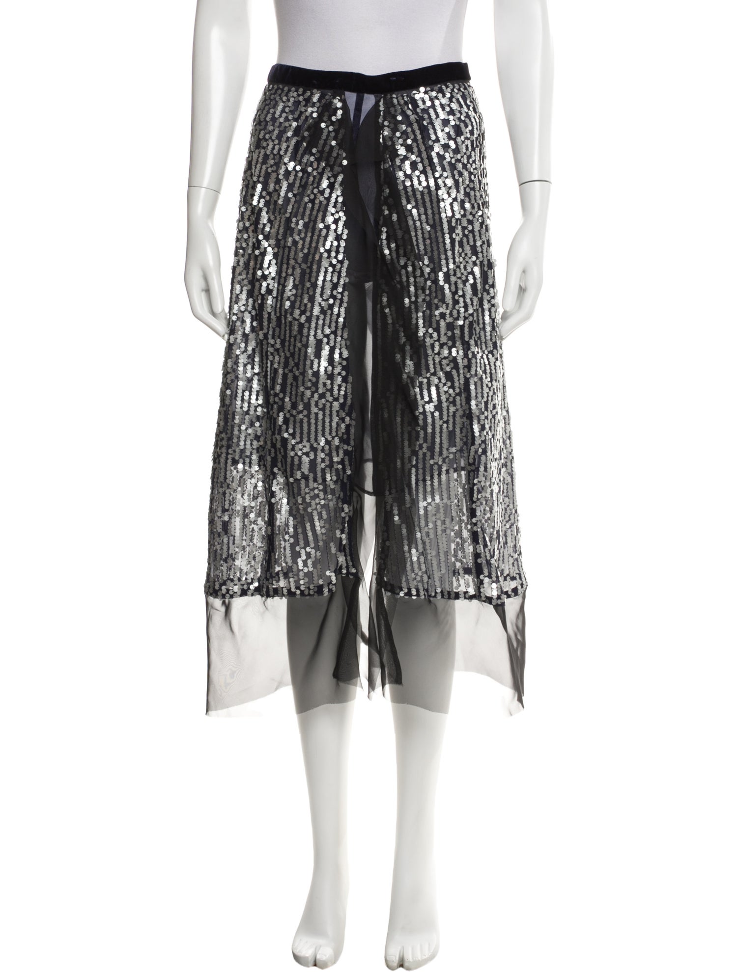 Sacai Sequin Embellishments Midi Length Skirt
