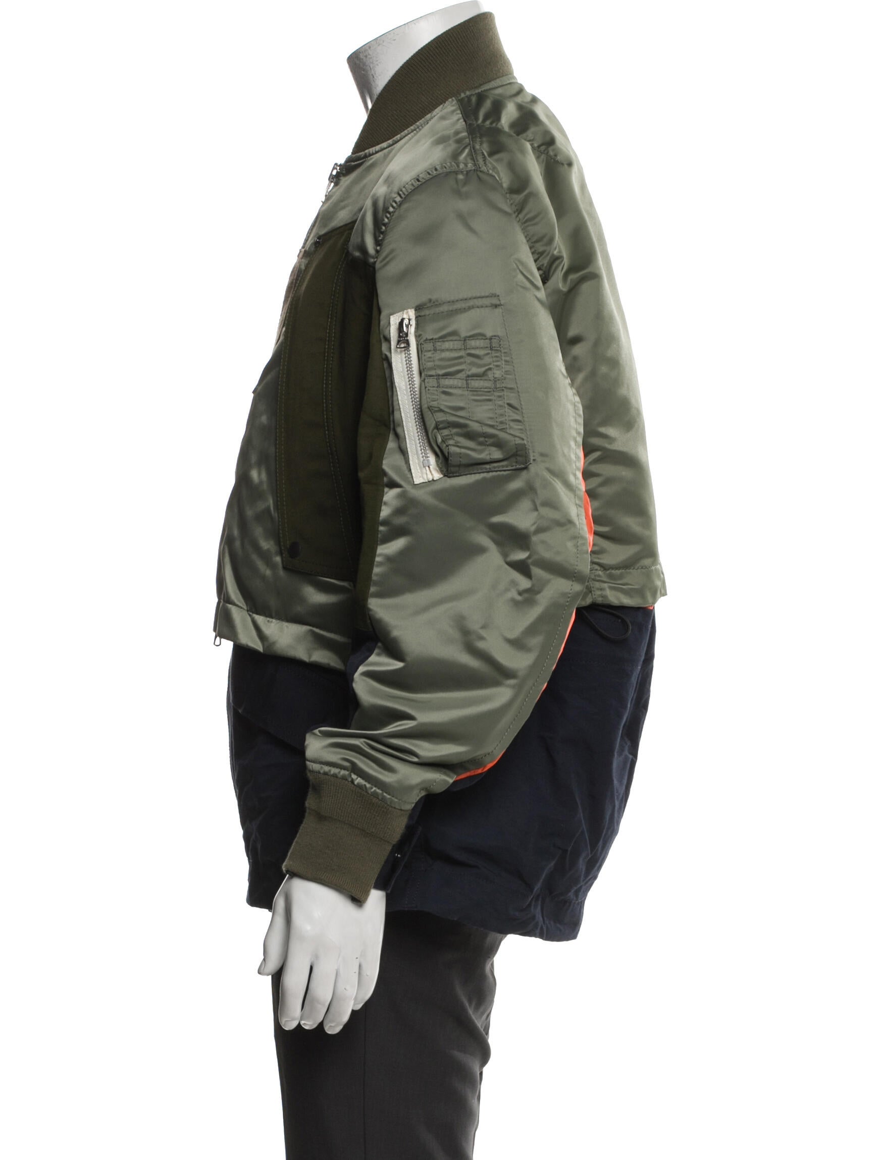 Sacai Colorblock Pattern Bomber Jacket