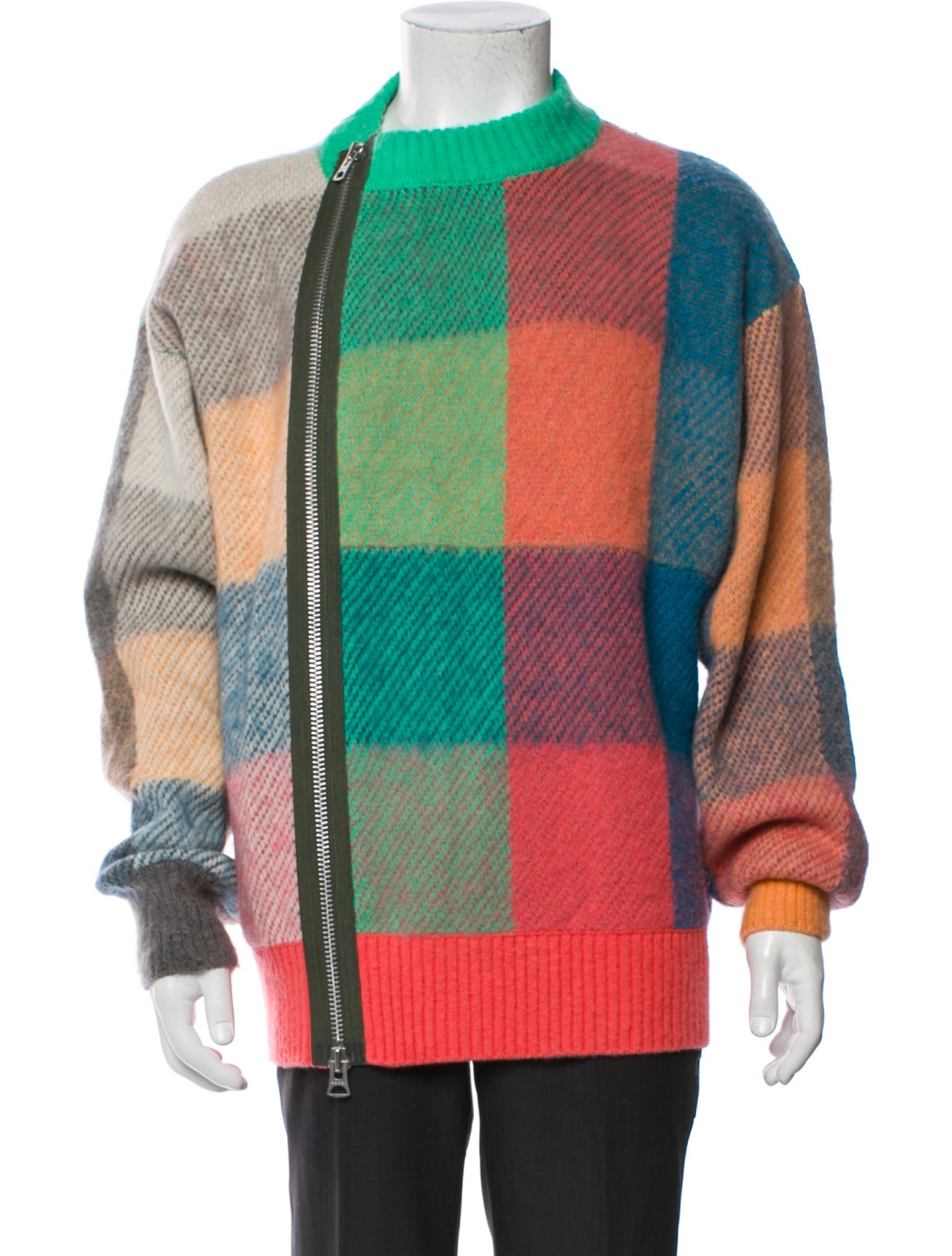 Sacai Wool Colorblock Pattern Cardigan w/ Tags