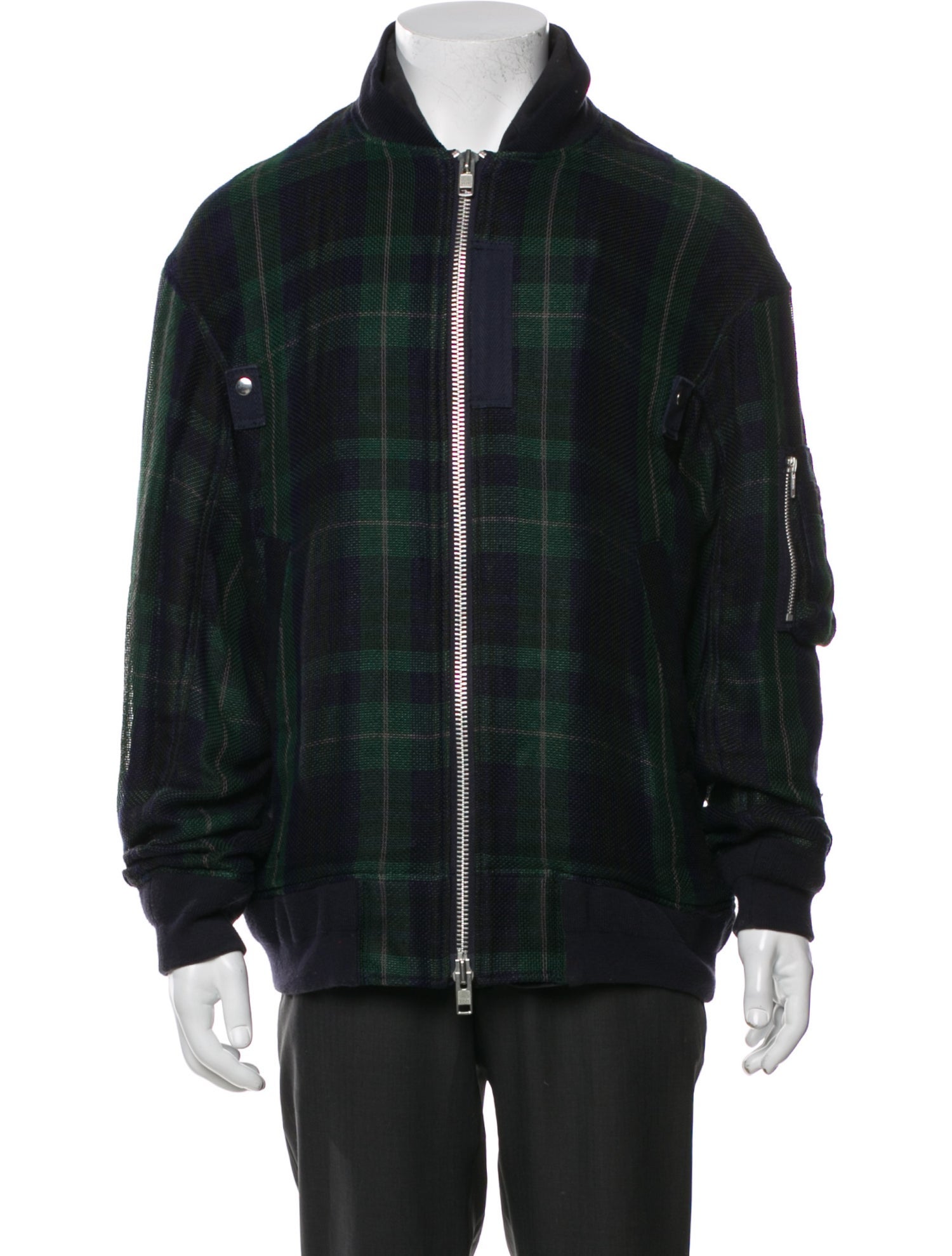 Sacai Plaid Print Bomber Jacket