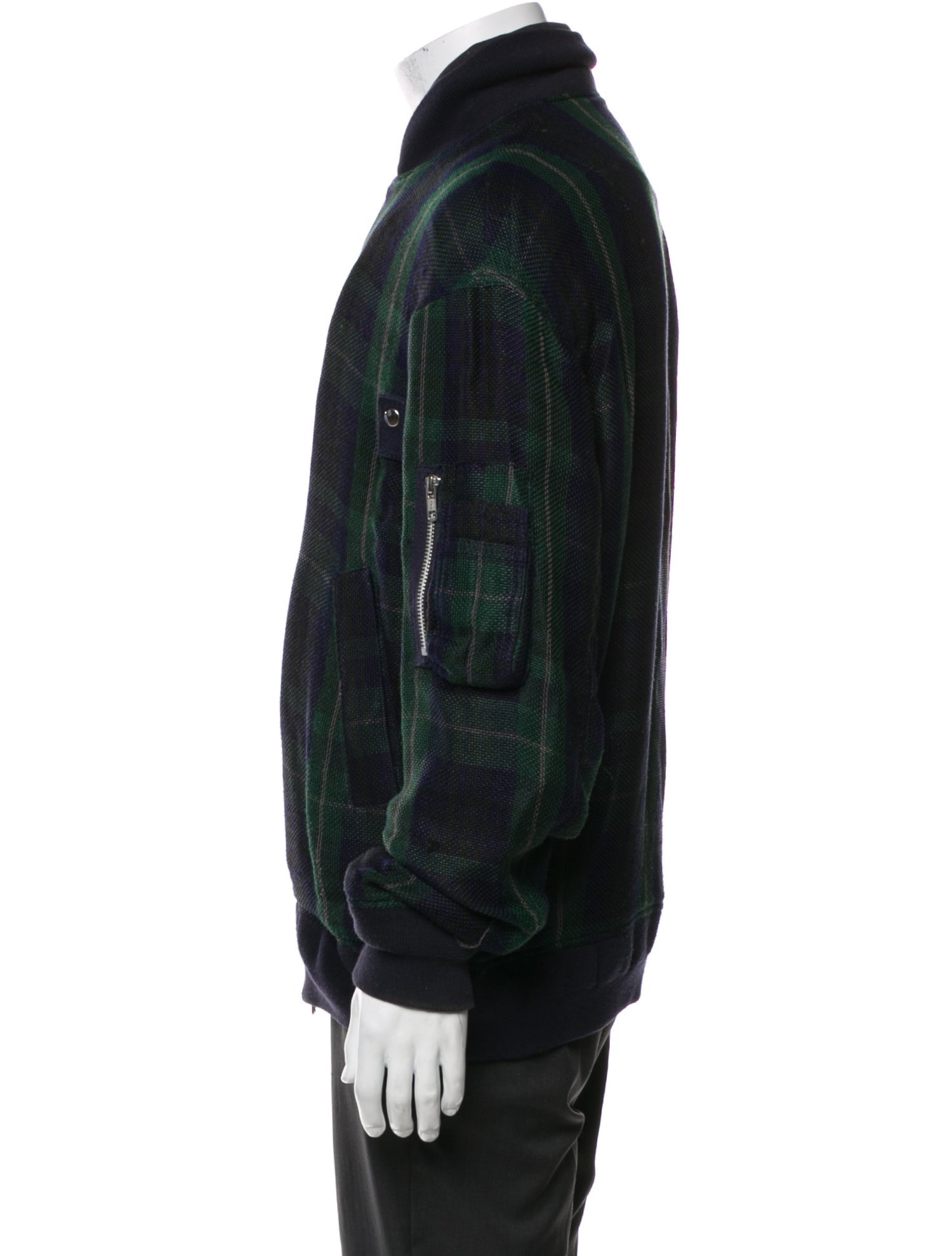 Sacai Plaid Print Bomber Jacket