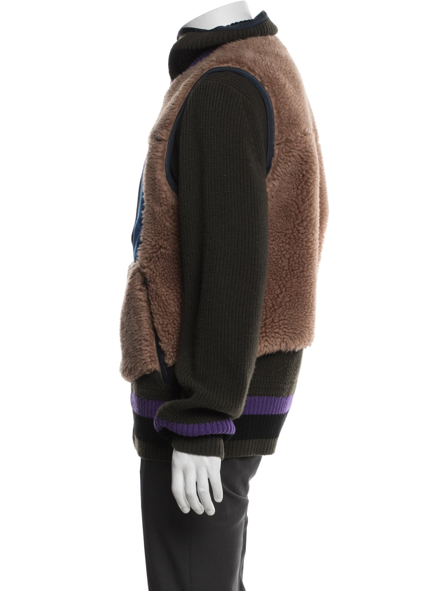 Sacai Wool Colorblock Pattern Jacket